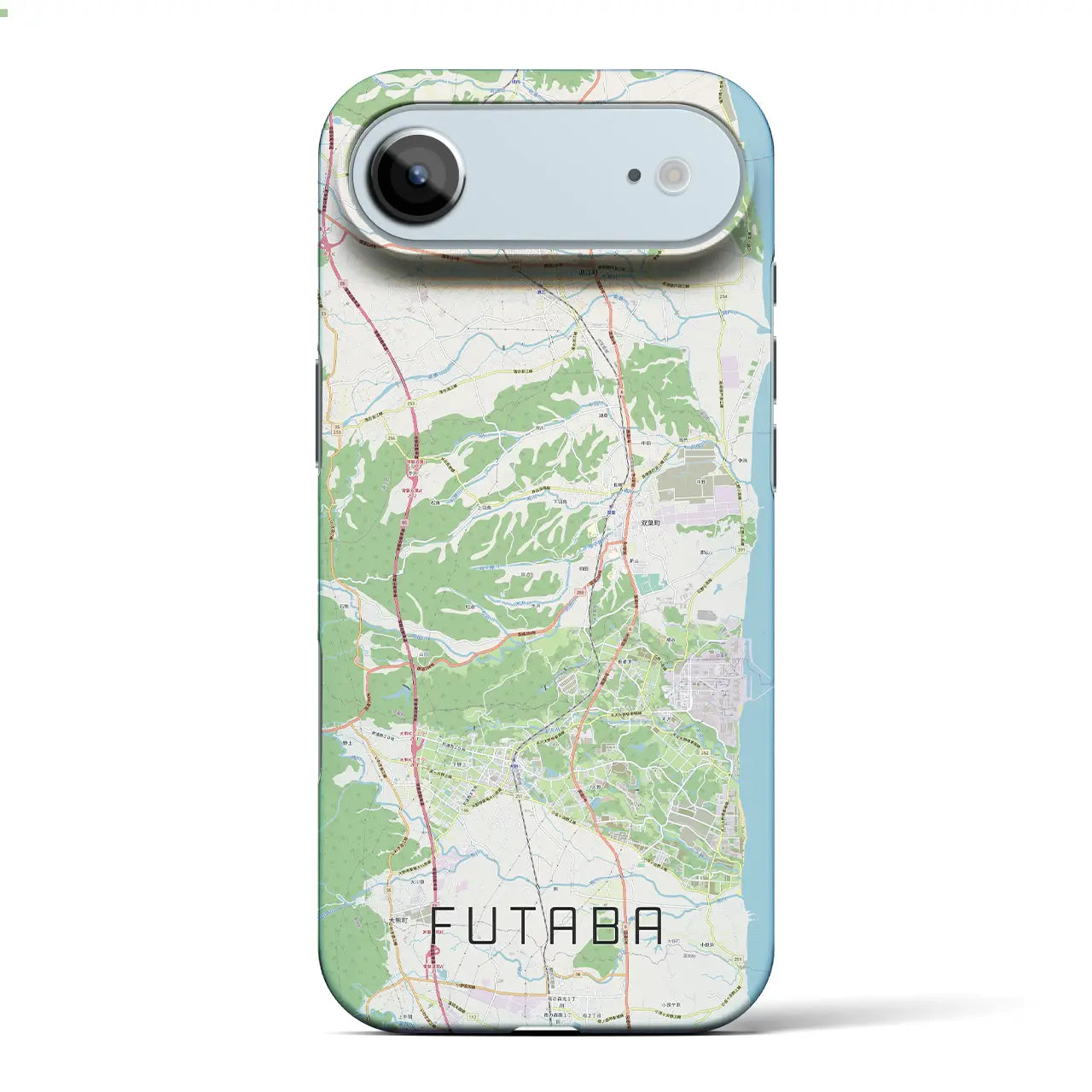 【双葉(福島県)】地図柄iPhoneケース(バックカバータイプ)ブラック・iPhone 17 Pro Max 用