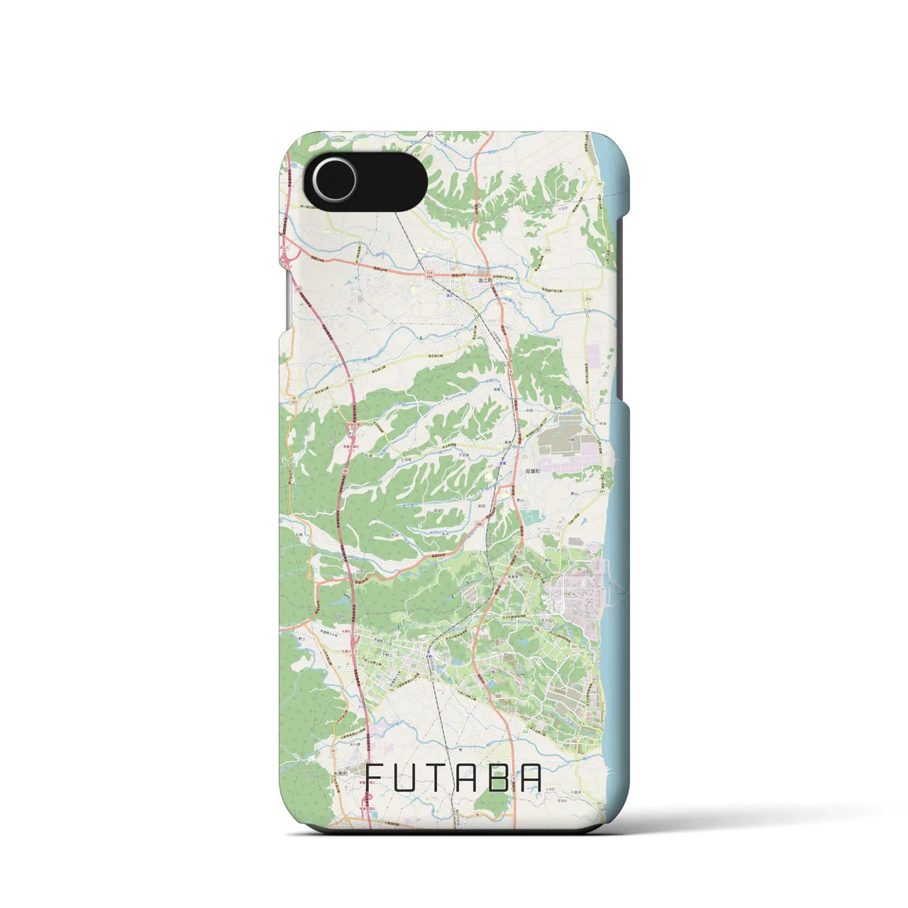 【双葉(福島県)】地図柄iPhoneケース(バックカバータイプ)