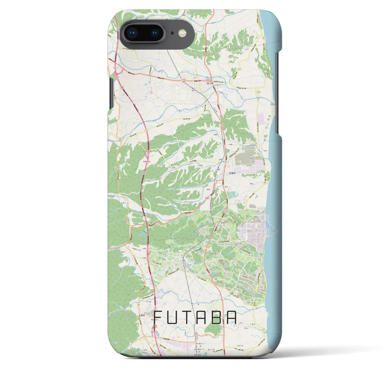 【双葉(福島県)】地図柄iPhoneケース(バックカバータイプ)