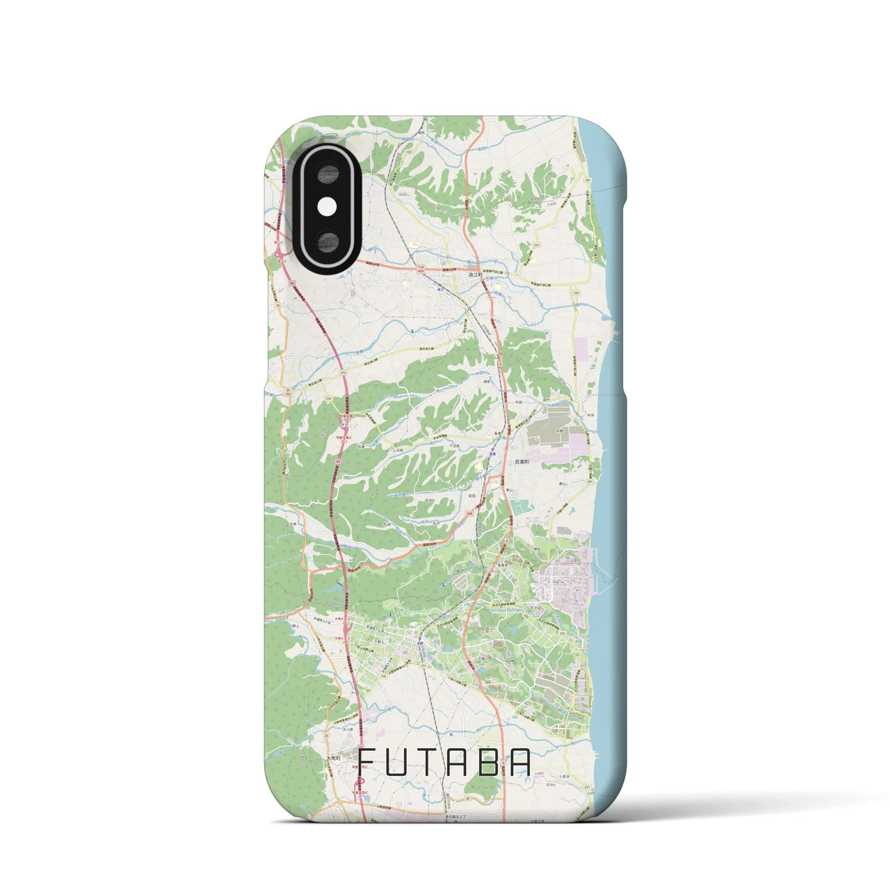 【双葉(福島県)】地図柄iPhoneケース(バックカバータイプ)