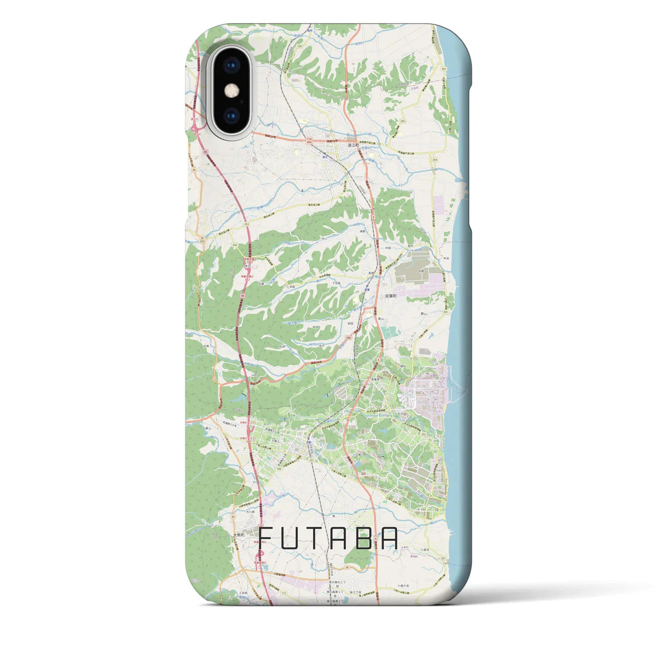 【双葉(福島県)】地図柄iPhoneケース(バックカバータイプ)