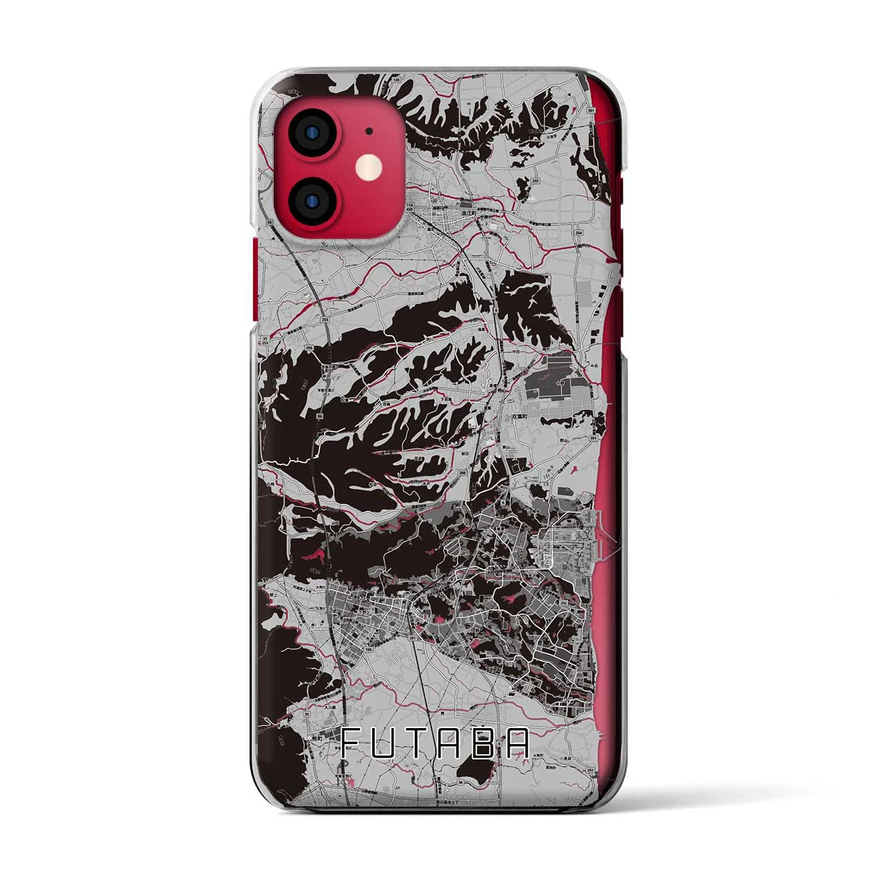 【双葉(福島県)】地図柄iPhoneケース(クリアタイプ)