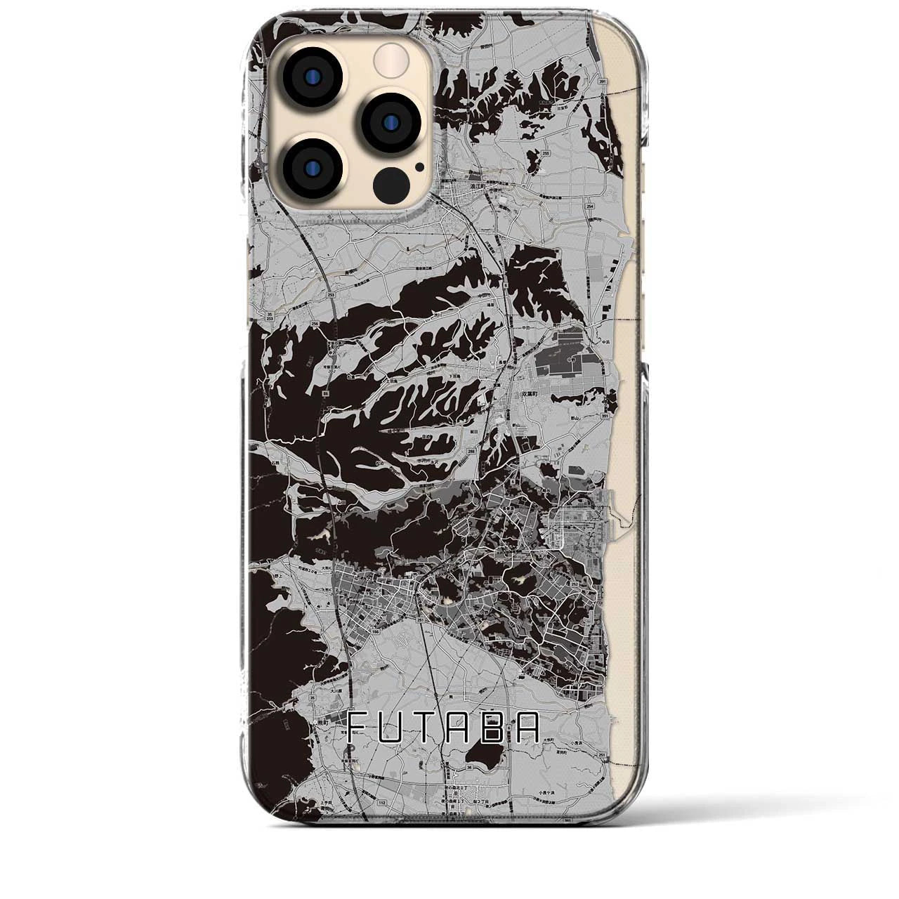 【双葉(福島県)】地図柄iPhoneケース(クリアタイプ)