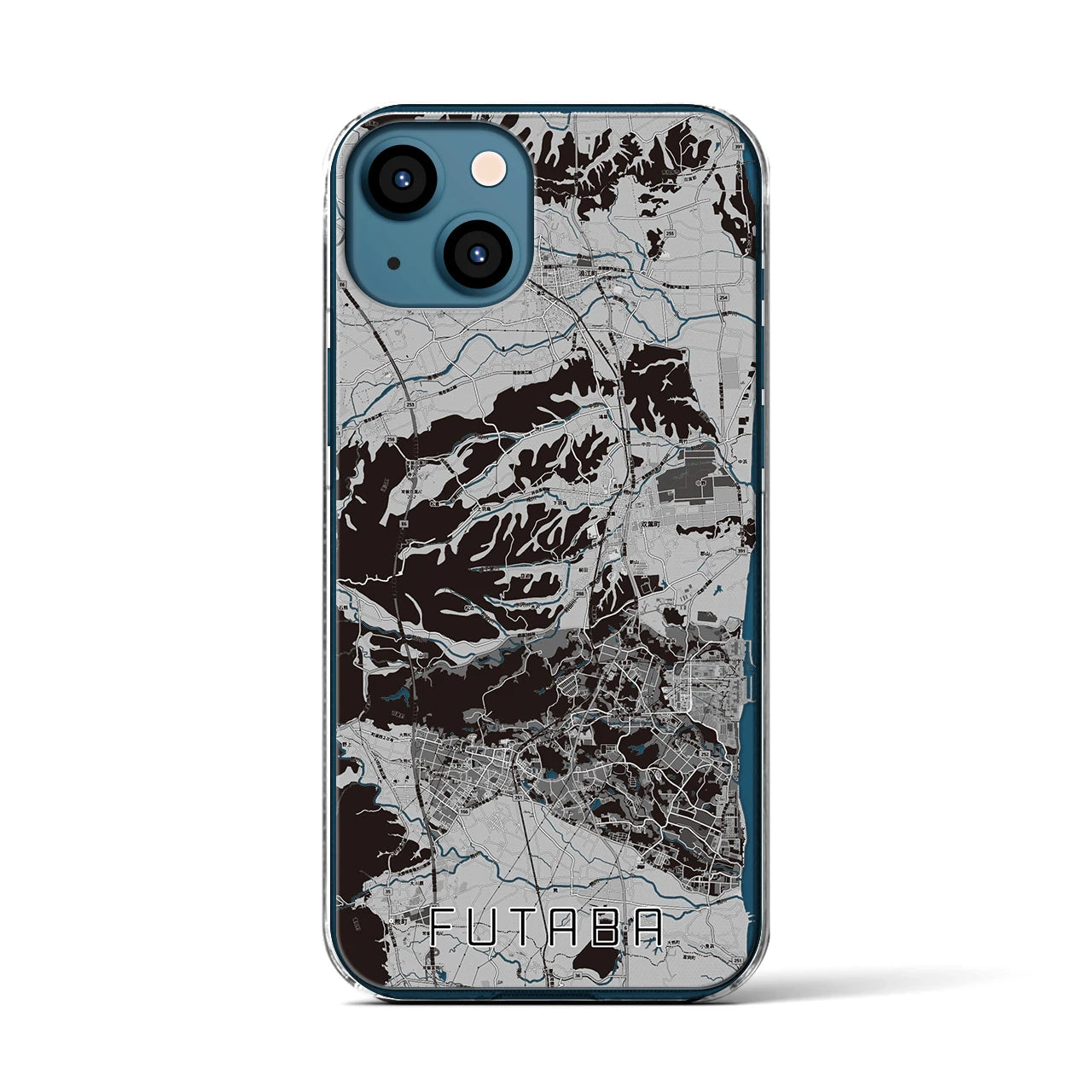 【双葉(福島県)】地図柄iPhoneケース(クリアタイプ)