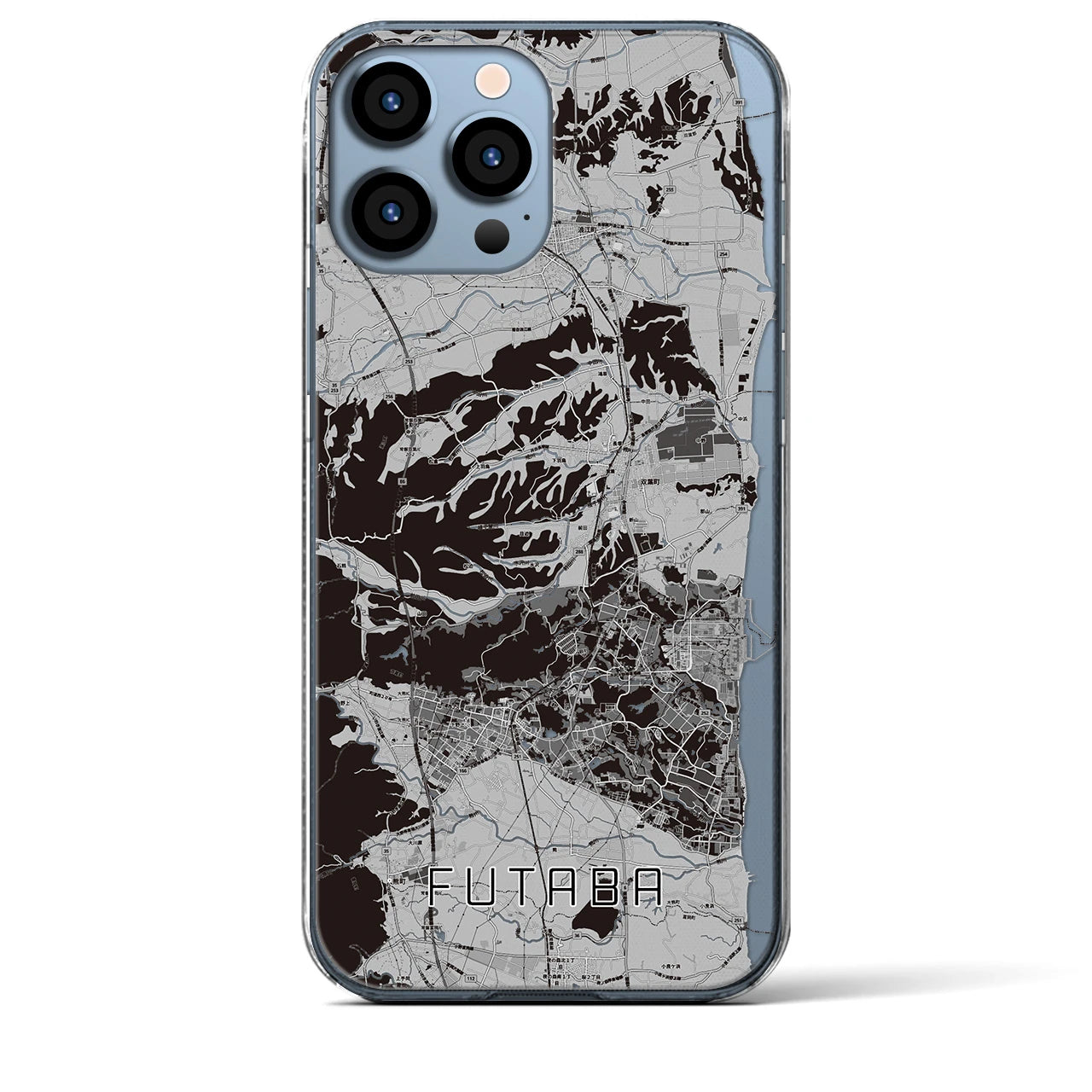 【双葉(福島県)】地図柄iPhoneケース(クリアタイプ)