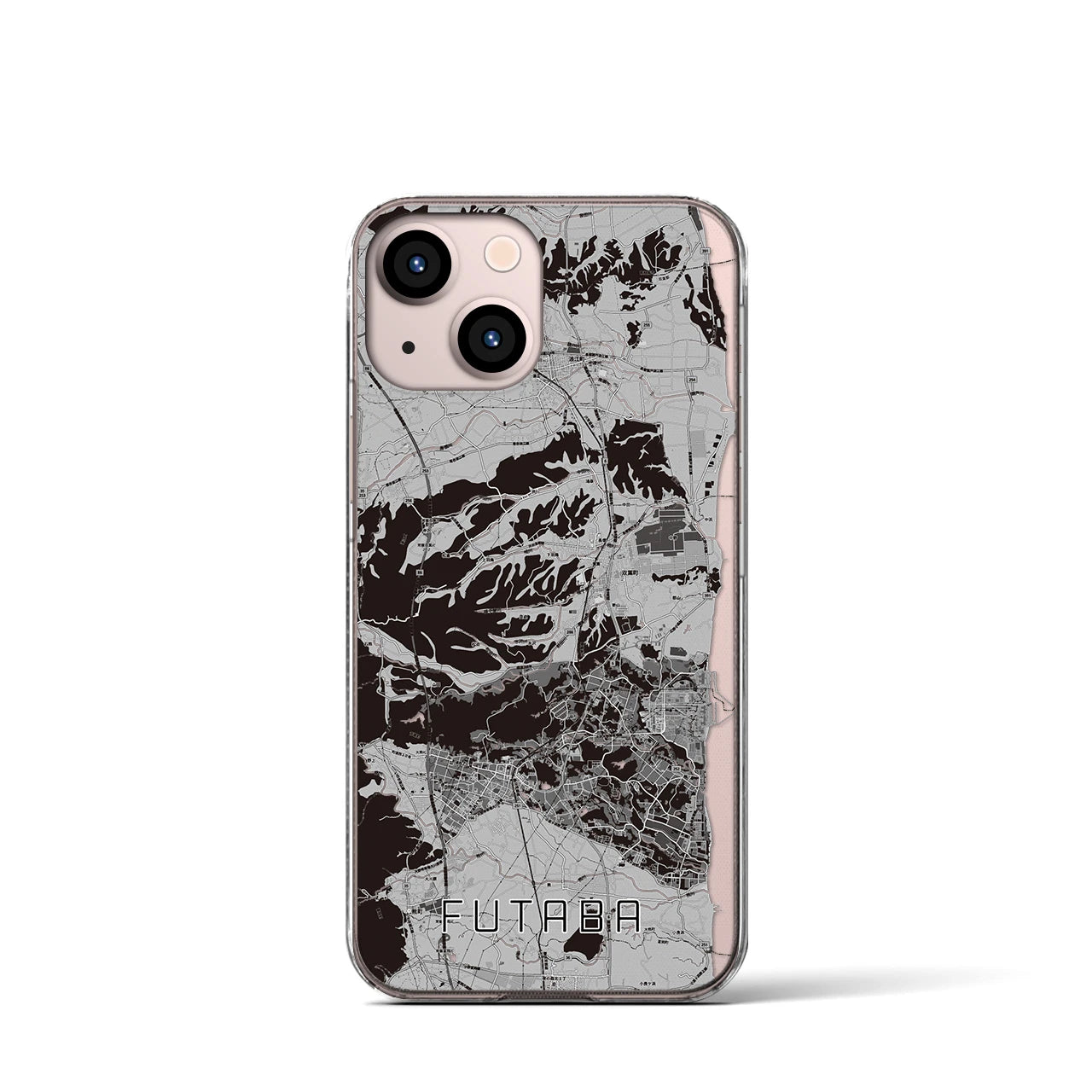 【双葉(福島県)】地図柄iPhoneケース(クリアタイプ)