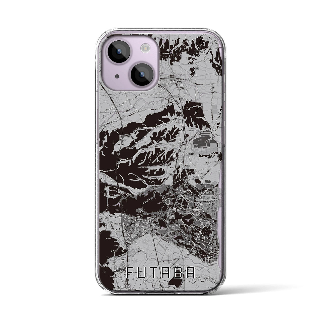 【双葉(福島県)】地図柄iPhoneケース(クリアタイプ)