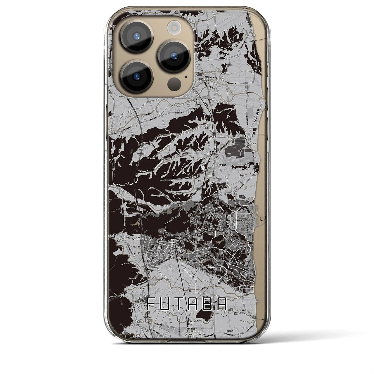 【双葉(福島県)】地図柄iPhoneケース(クリアタイプ)