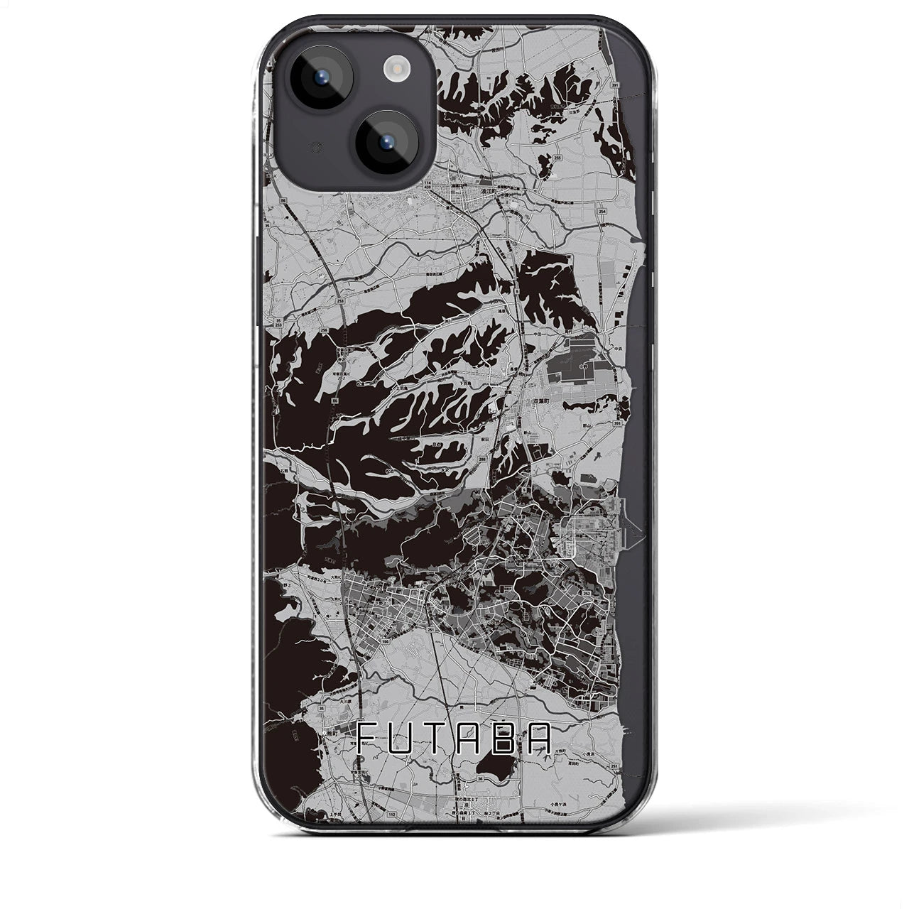 【双葉(福島県)】地図柄iPhoneケース(クリアタイプ)