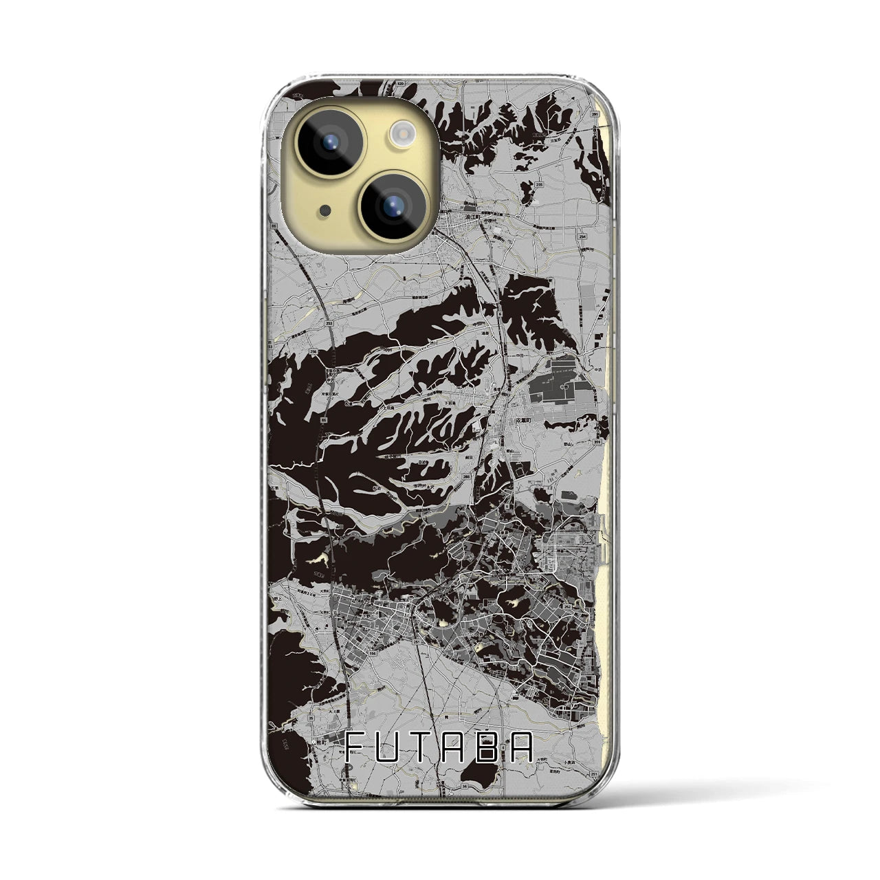 【双葉(福島県)】地図柄iPhoneケース(クリアタイプ)