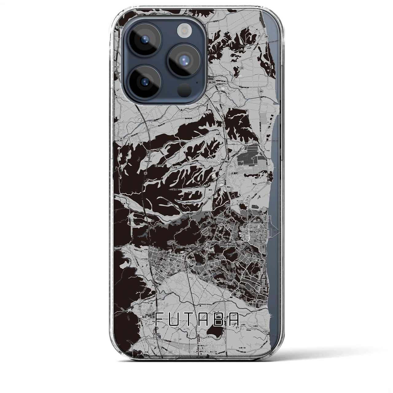 【双葉(福島県)】地図柄iPhoneケース(クリアタイプ)