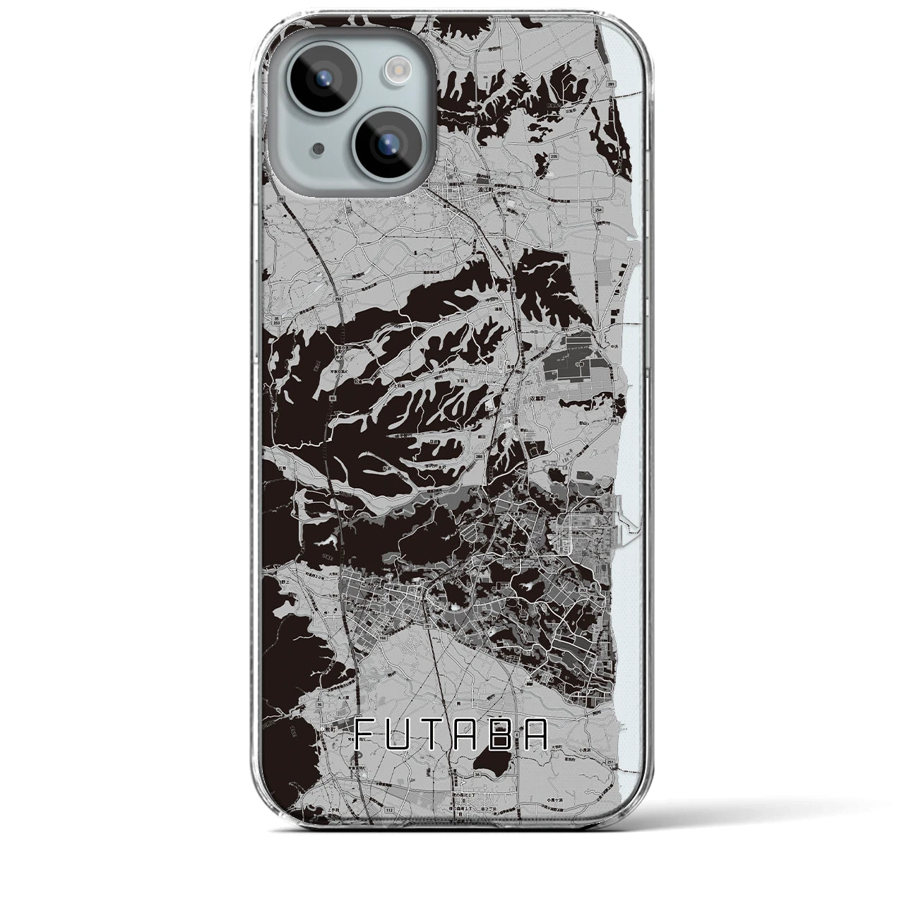 【双葉(福島県)】地図柄iPhoneケース(クリアタイプ)