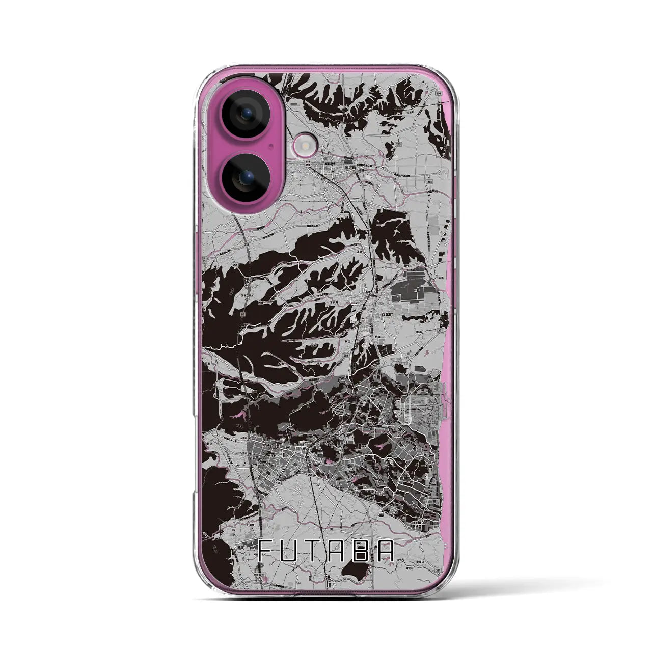 【双葉(福島県)】地図柄iPhoneケース(クリアタイプ)