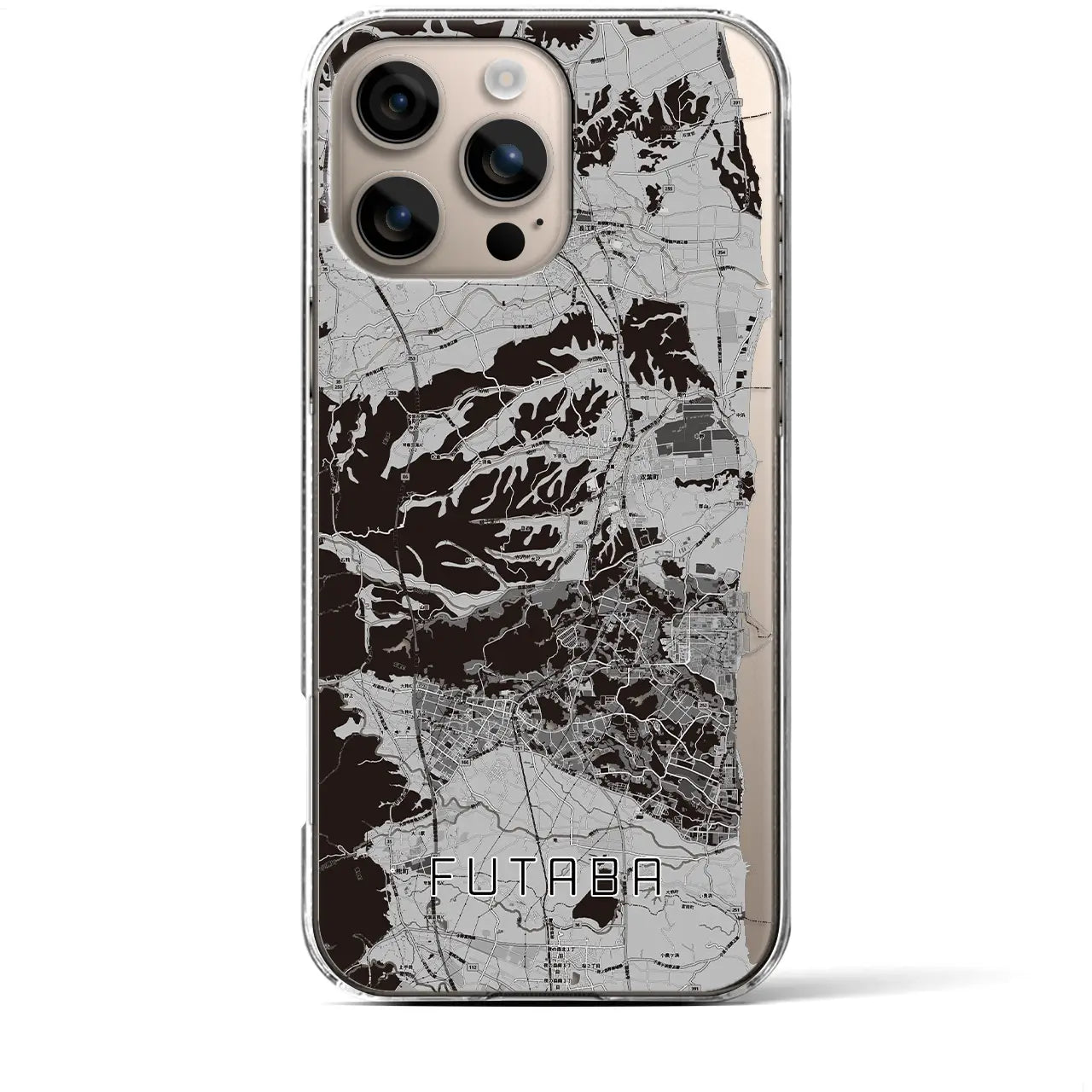 【双葉(福島県)】地図柄iPhoneケース(クリアタイプ)