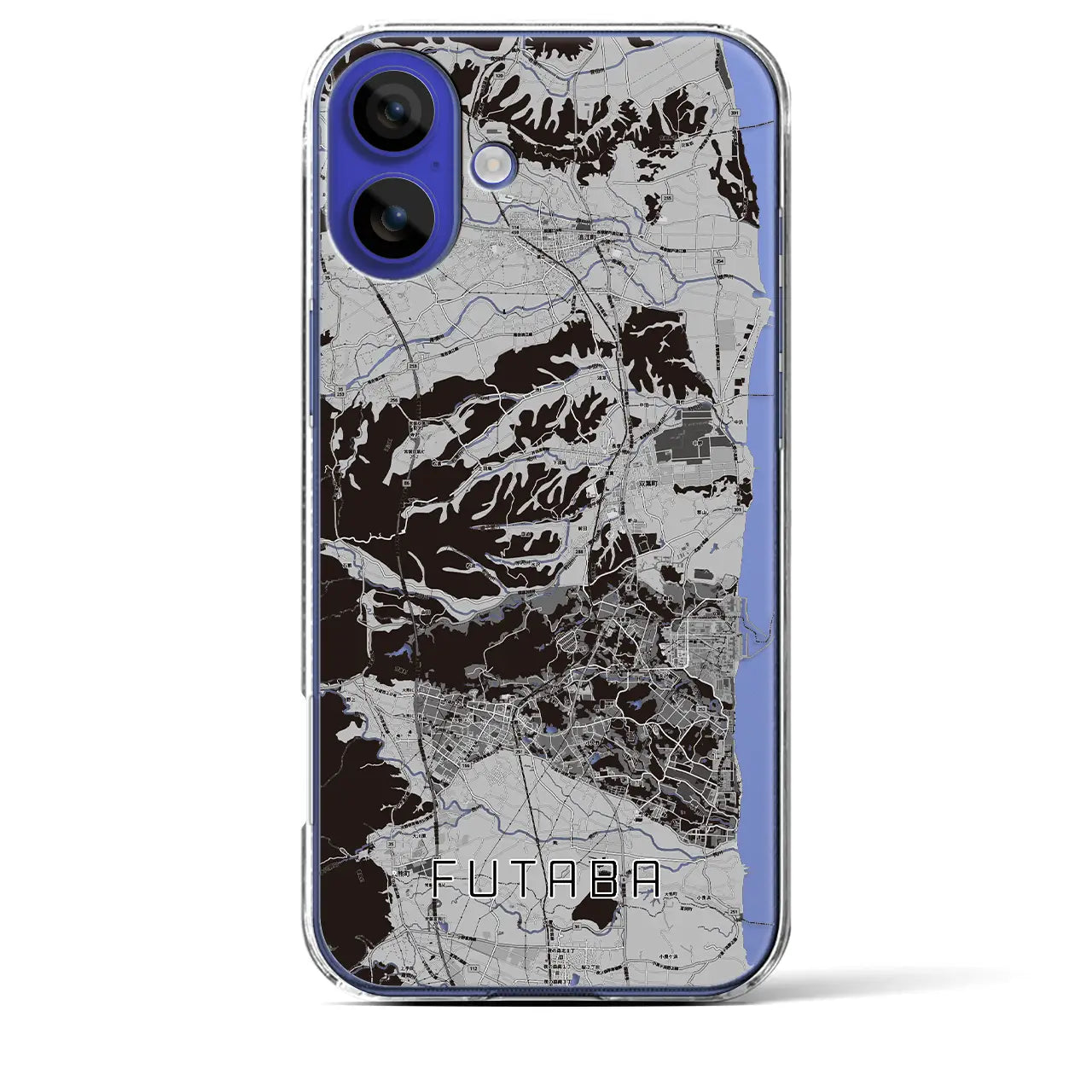 【双葉(福島県)】地図柄iPhoneケース(クリアタイプ)