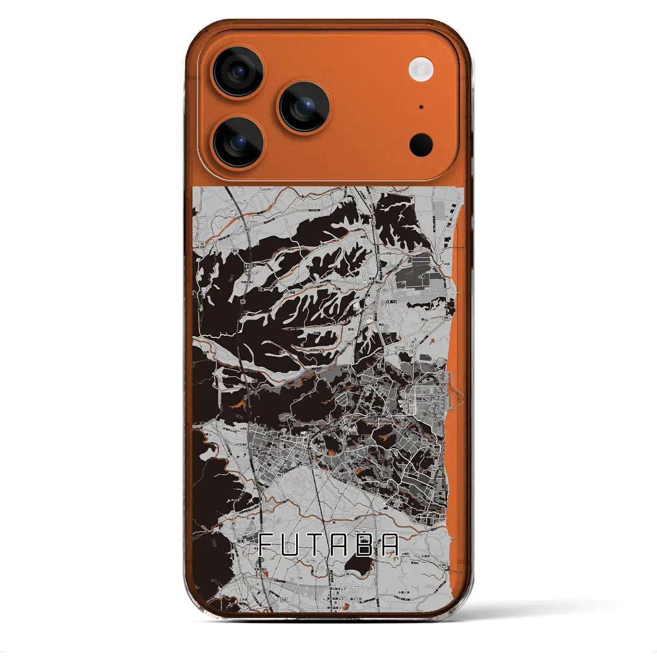 【双葉(福島県)】地図柄iPhoneケース(クリアタイプ)モノトーン・iPhone 17 Pro Max 用