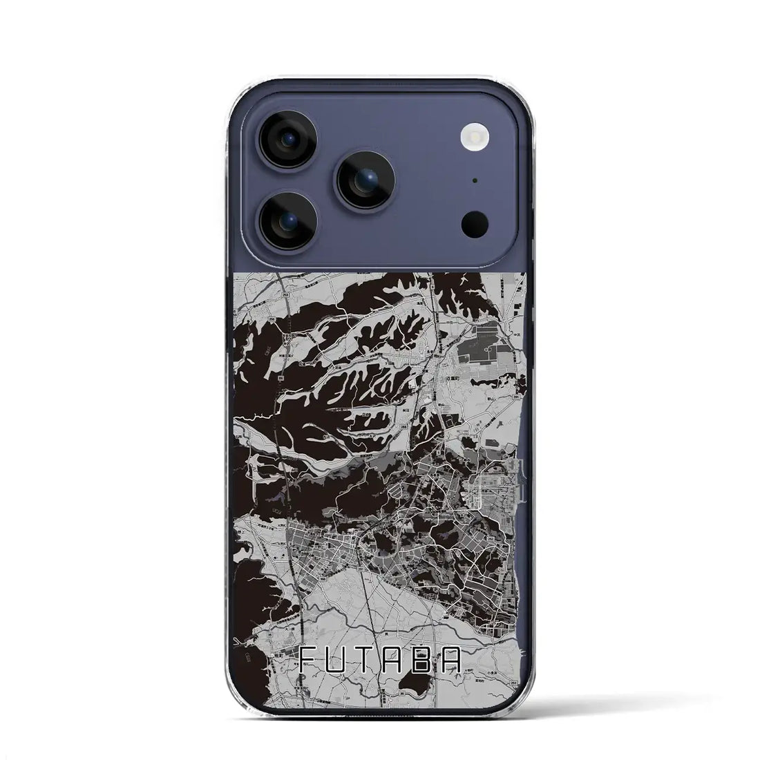 【双葉(福島県)】地図柄iPhoneケース(クリアタイプ)