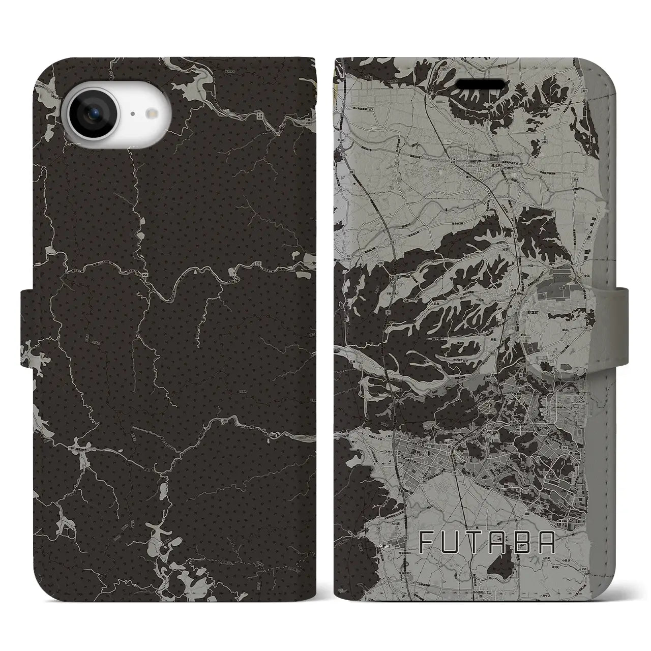 【双葉(福島県)】地図柄iPhoneケース(手帳タイプ)