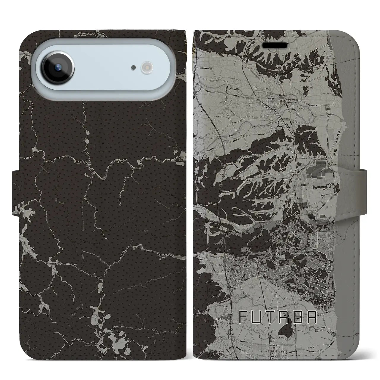 【双葉(福島県)】地図柄iPhoneケース(手帳タイプ)