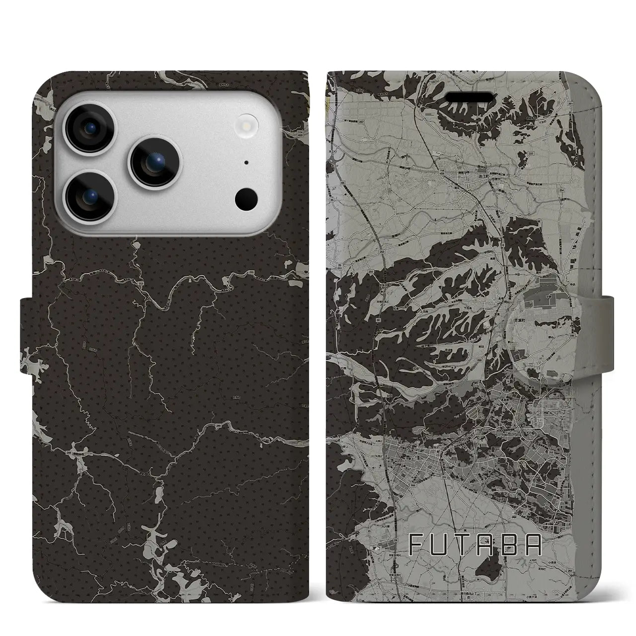 【双葉(福島県)】地図柄iPhoneケース(手帳タイプ)