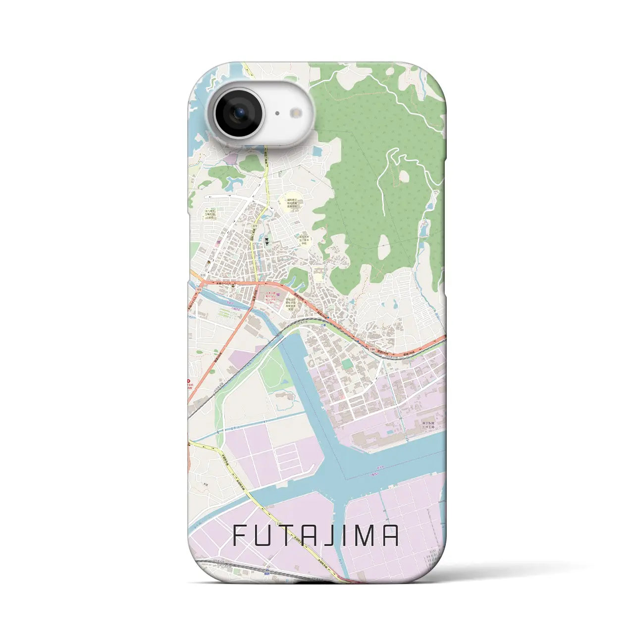 【二島(福岡県)】地図柄iPhoneケース(バックカバータイプ)