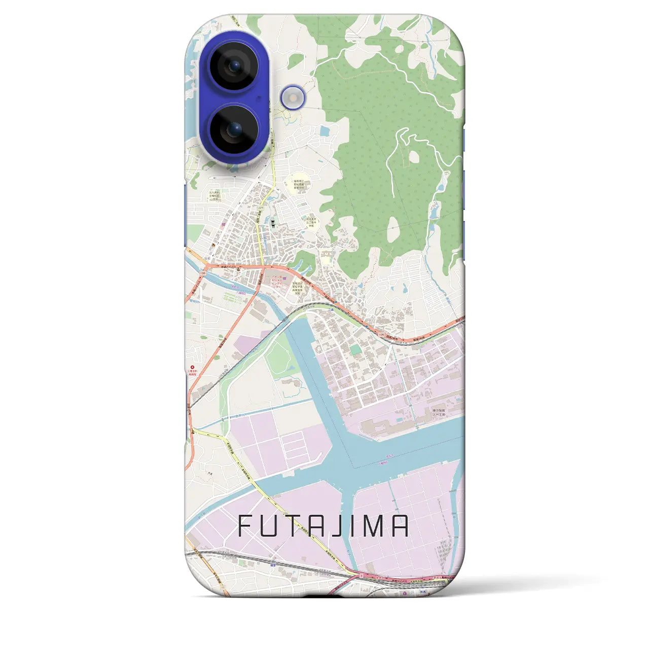 【二島(福岡県)】地図柄iPhoneケース(バックカバータイプ)