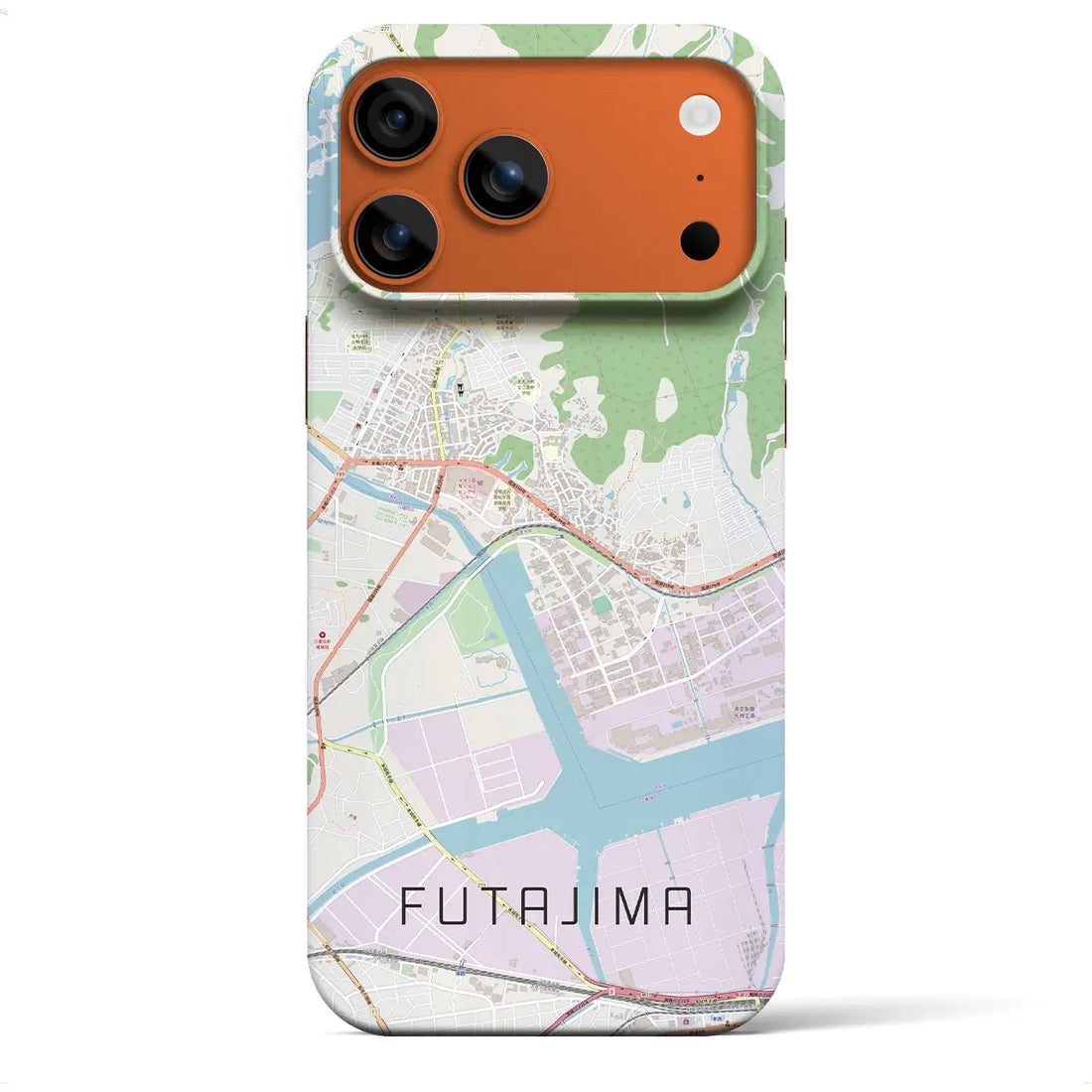 【二島(福岡県)】地図柄iPhoneケース(バックカバータイプ)ナチュラル・iPhone 17 Pro Max 用