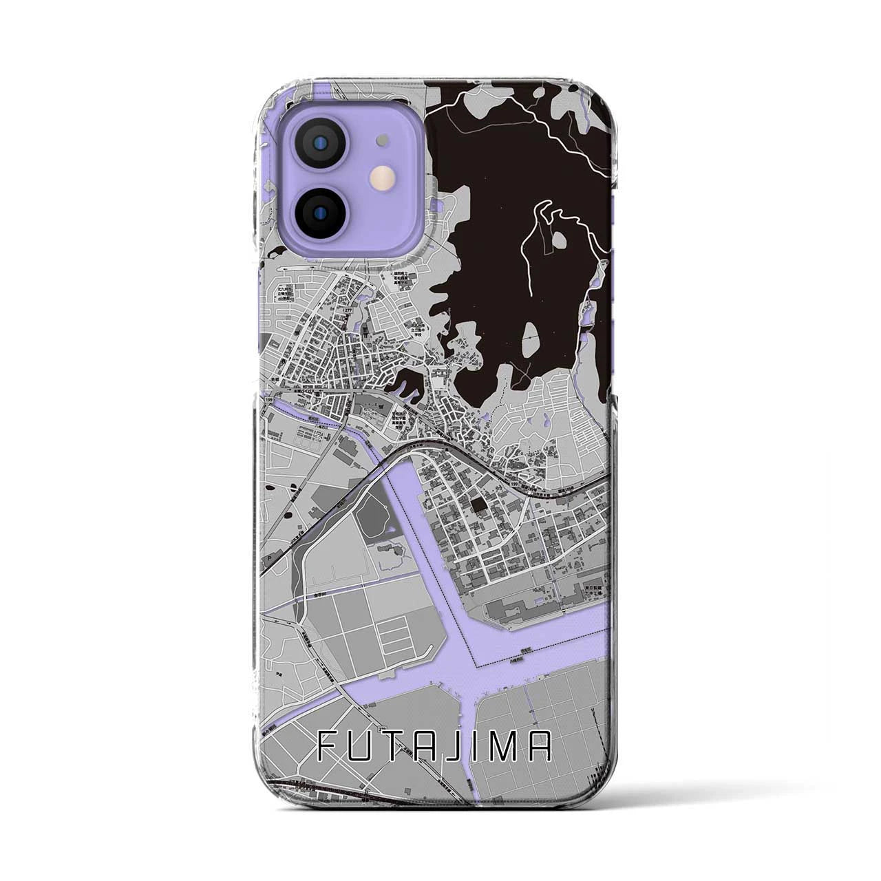 【二島(福岡県)】地図柄iPhoneケース(クリアタイプ)