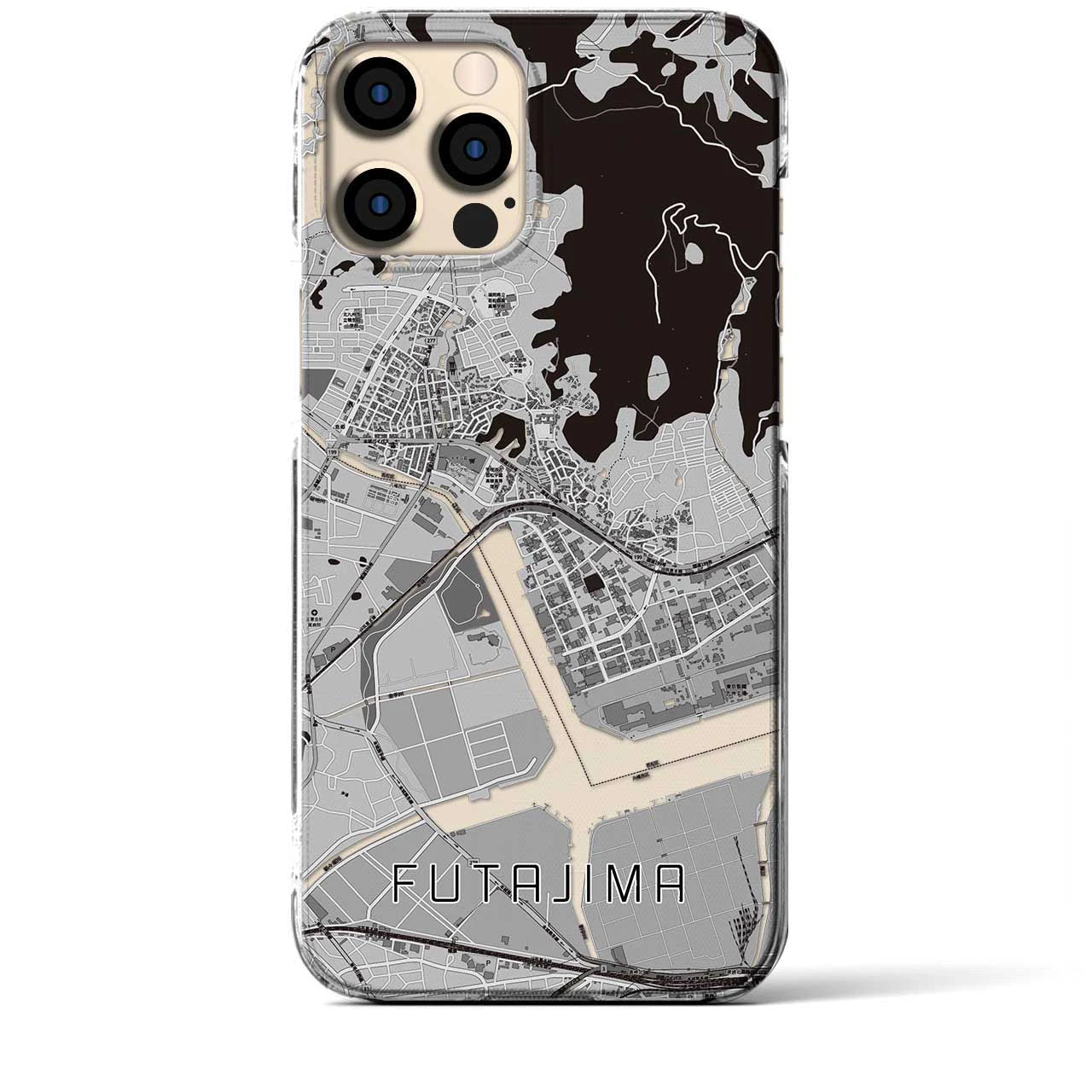 【二島(福岡県)】地図柄iPhoneケース(クリアタイプ)