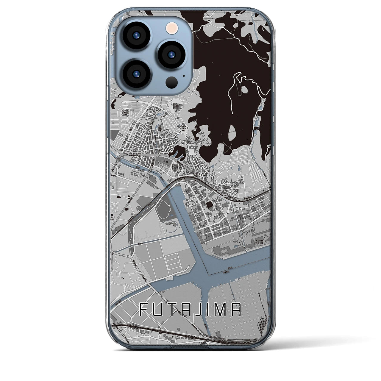 【二島(福岡県)】地図柄iPhoneケース(クリアタイプ)