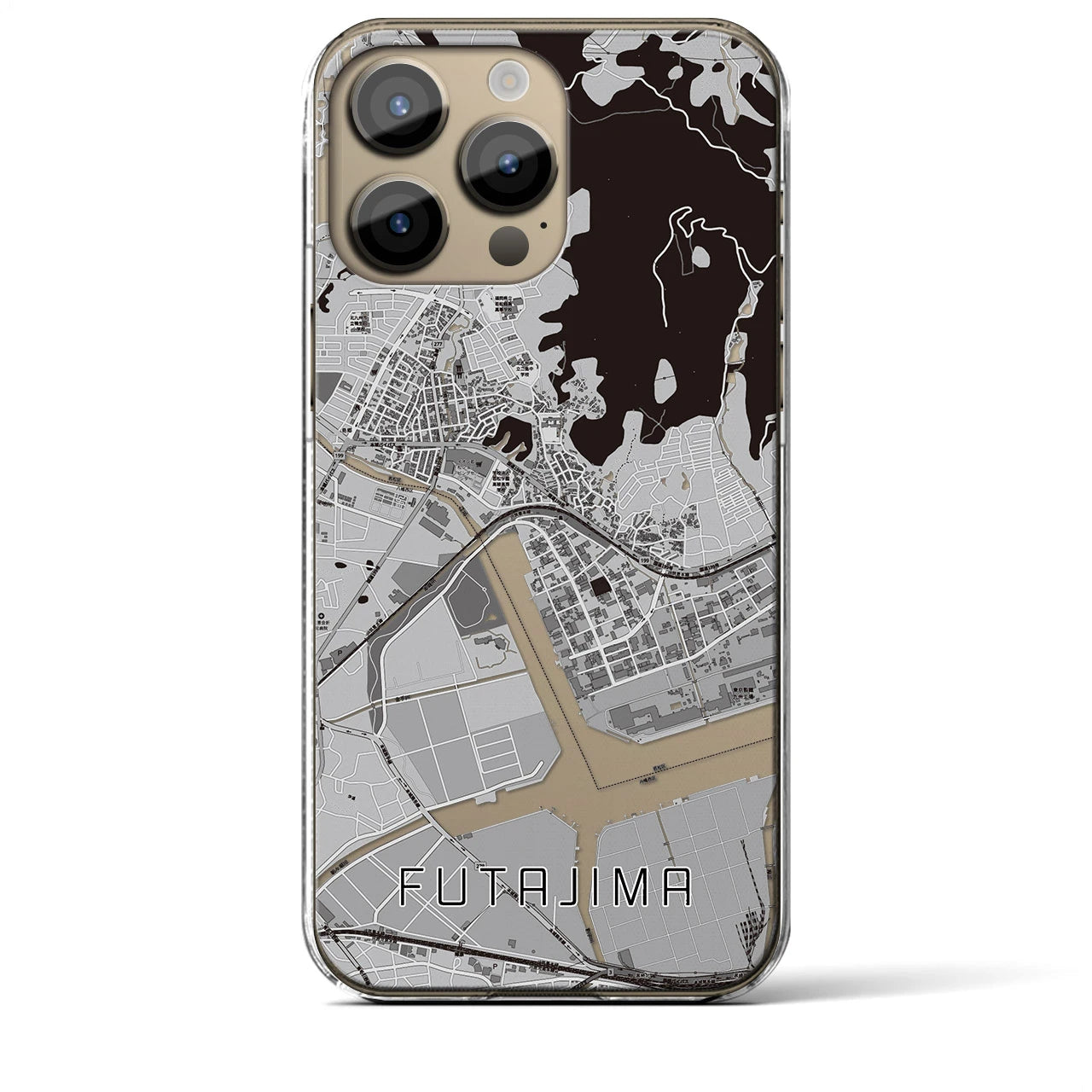 【二島(福岡県)】地図柄iPhoneケース(クリアタイプ)