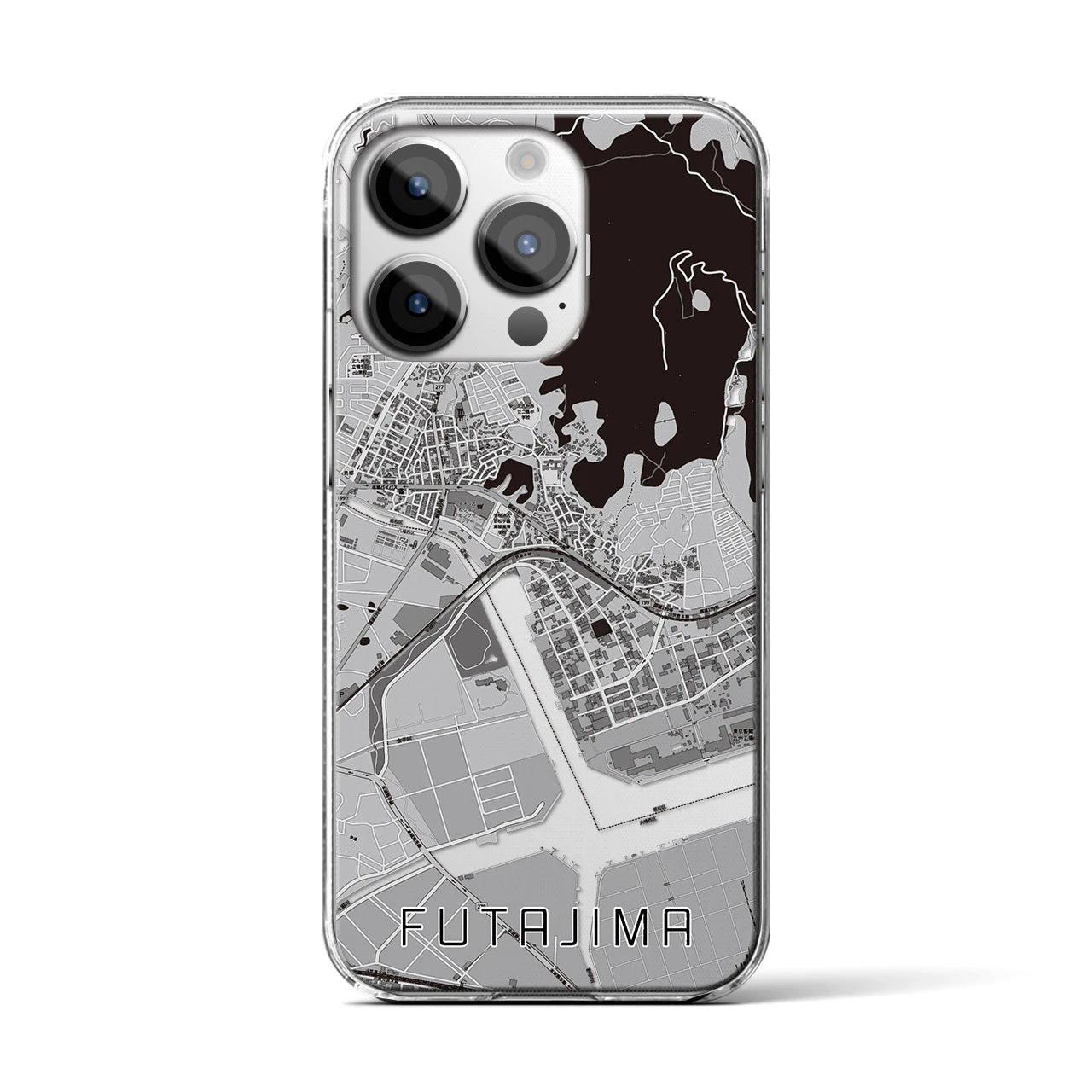 【二島(福岡県)】地図柄iPhoneケース(クリアタイプ)