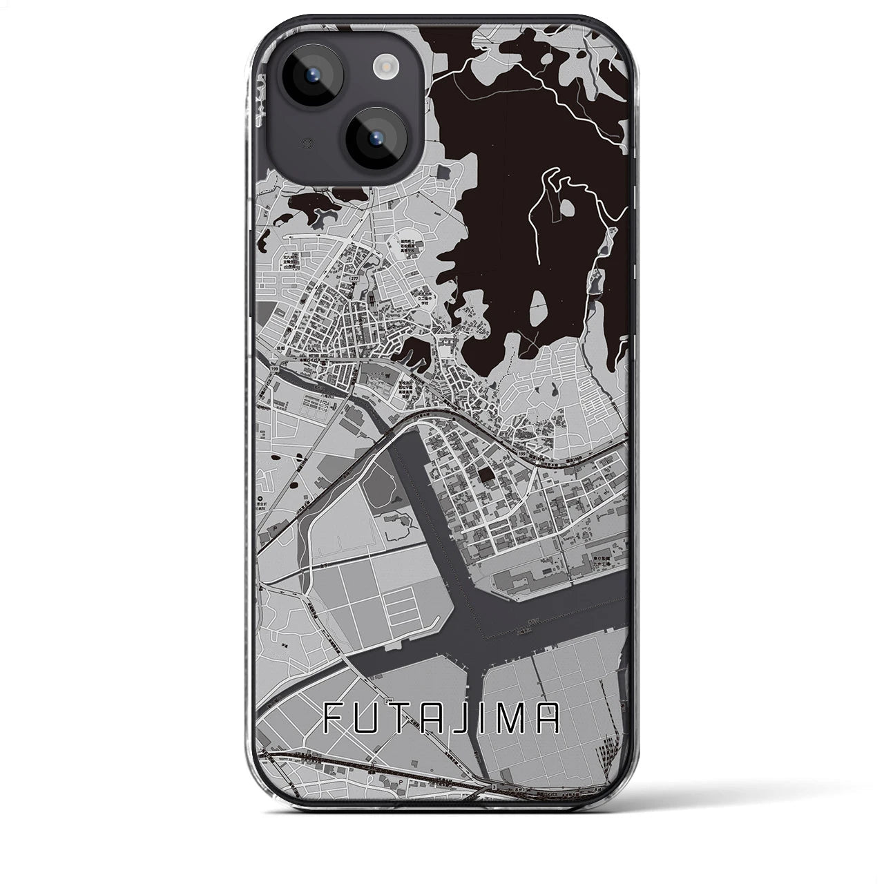 【二島(福岡県)】地図柄iPhoneケース(クリアタイプ)