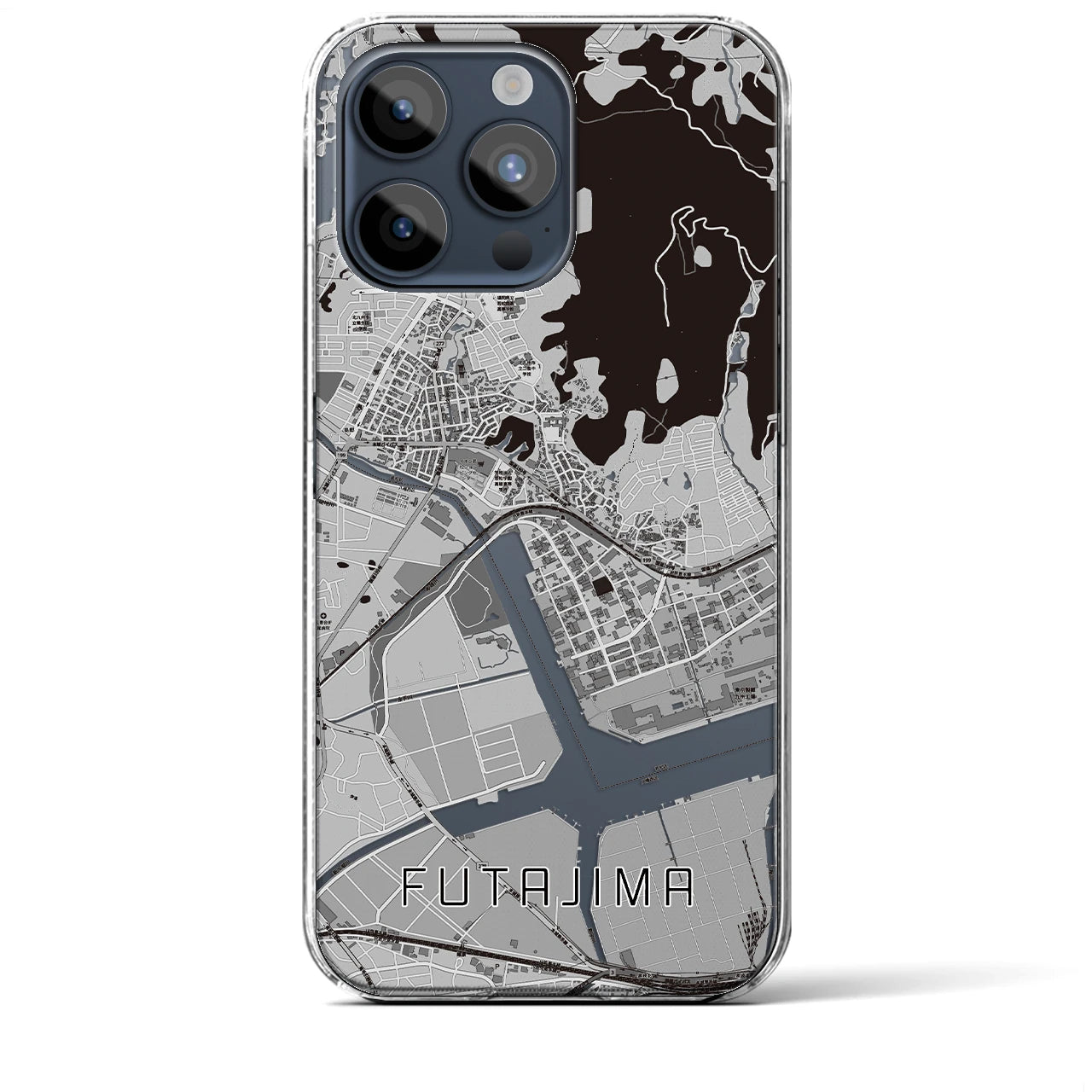 【二島(福岡県)】地図柄iPhoneケース(クリアタイプ)