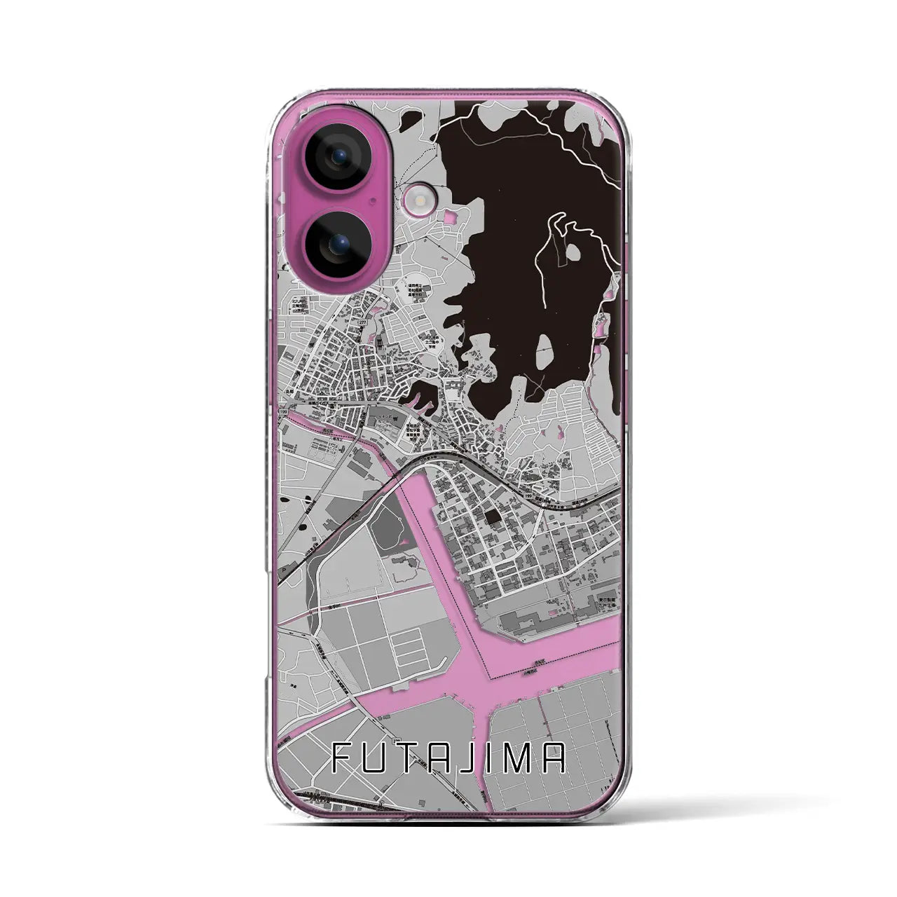 【二島(福岡県)】地図柄iPhoneケース(クリアタイプ)