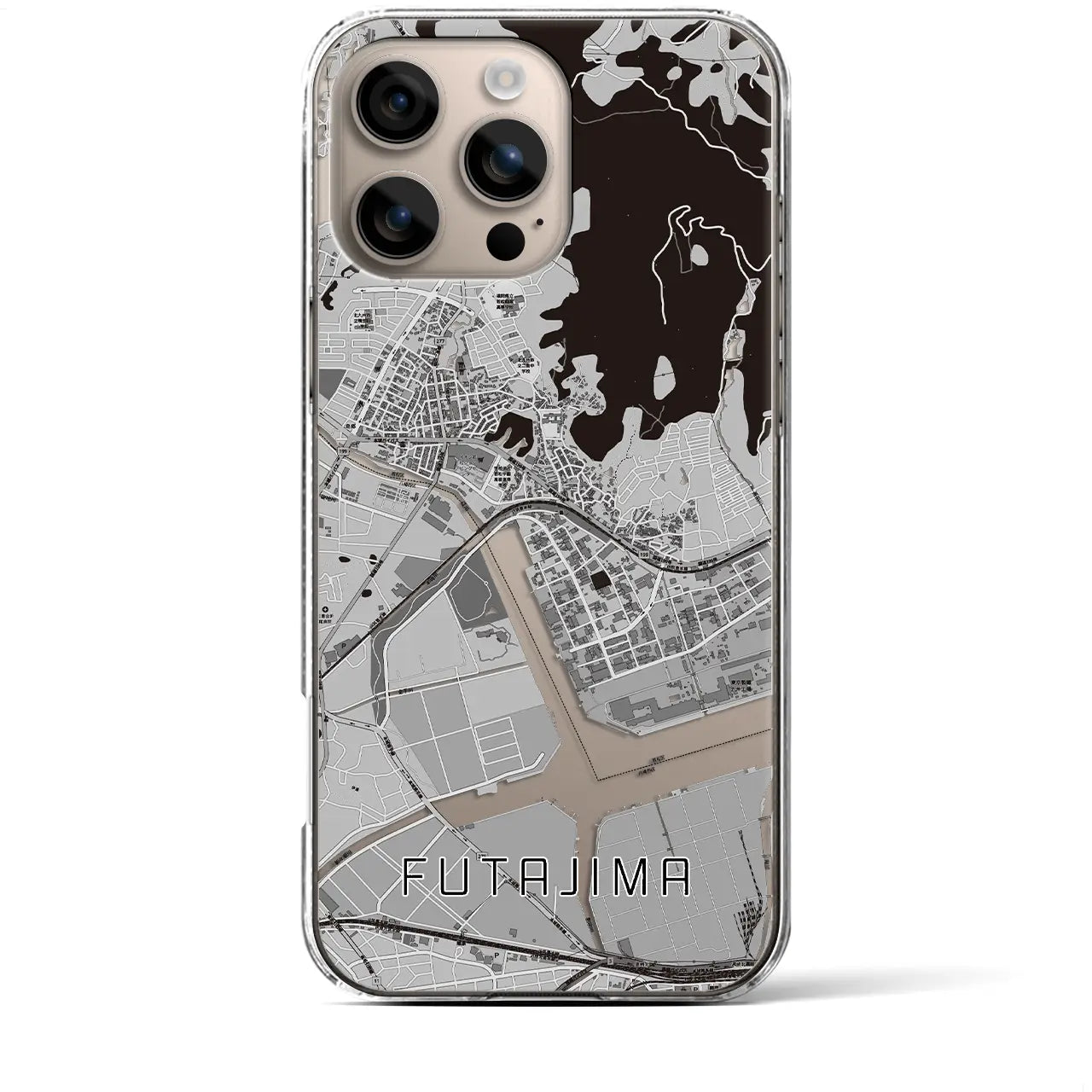 【二島(福岡県)】地図柄iPhoneケース(クリアタイプ)