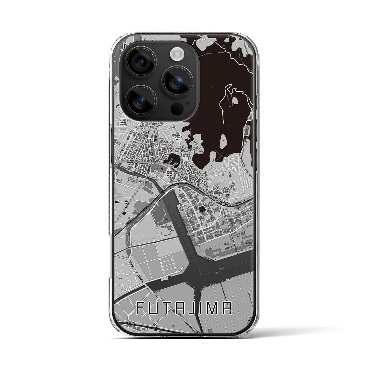 【二島(福岡県)】地図柄iPhoneケース(クリアタイプ)