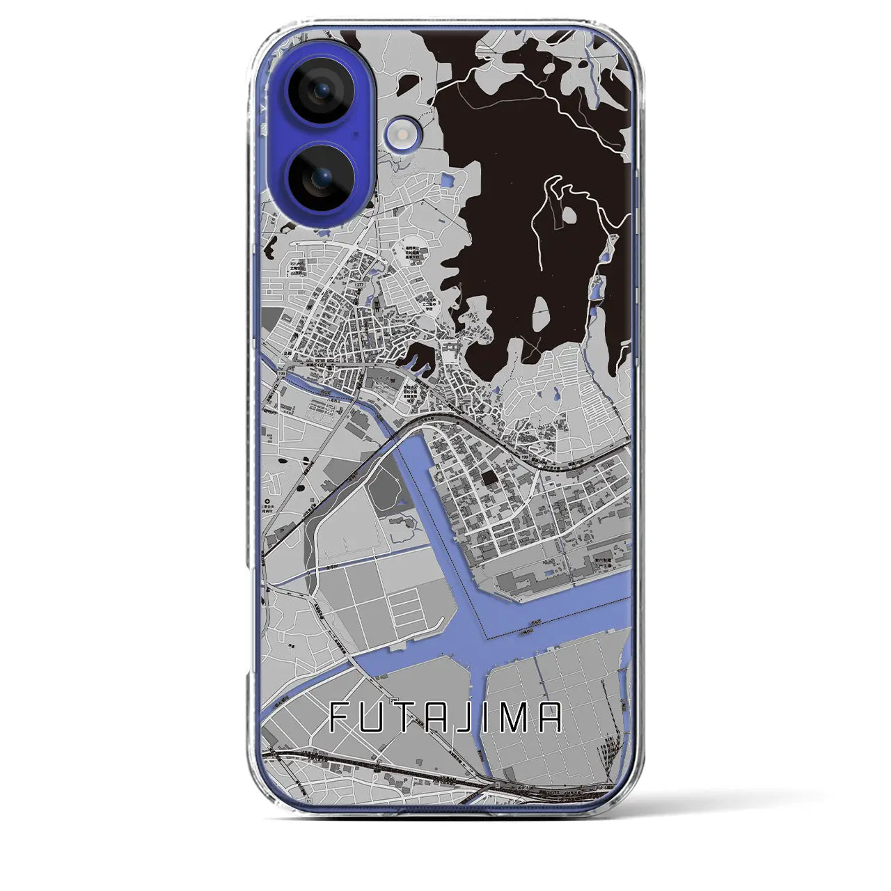 【二島(福岡県)】地図柄iPhoneケース(クリアタイプ)