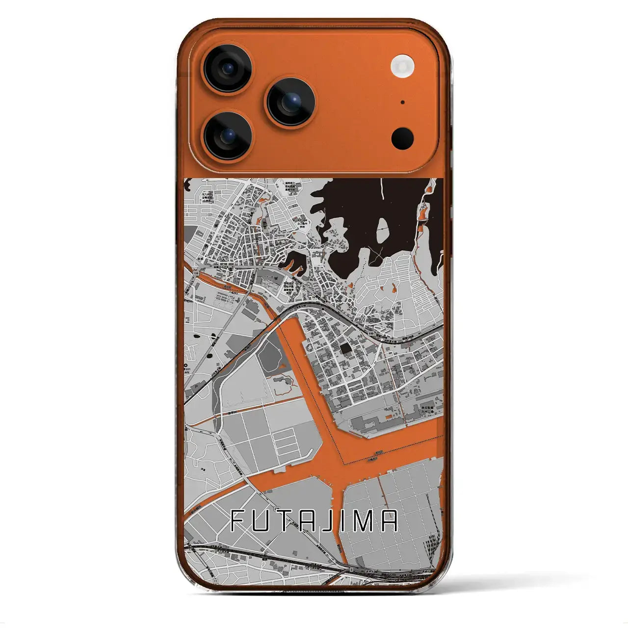 【二島(福岡県)】地図柄iPhoneケース(クリアタイプ)