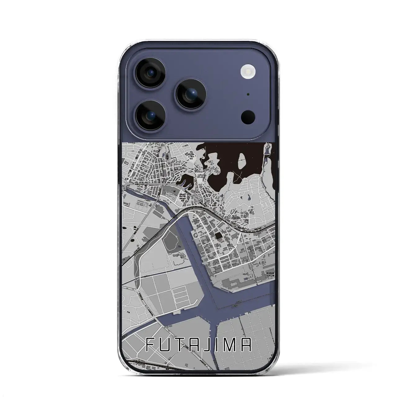 【二島(福岡県)】地図柄iPhoneケース(クリアタイプ)