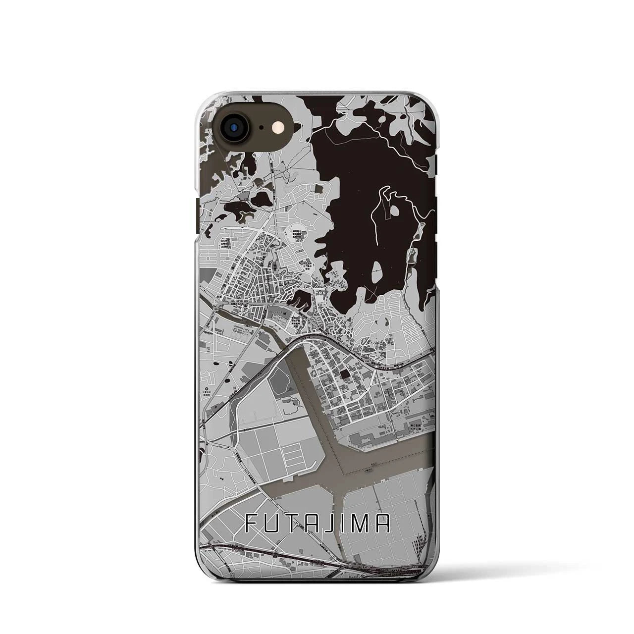 【二島(福岡県)】地図柄iPhoneケース(クリアタイプ)