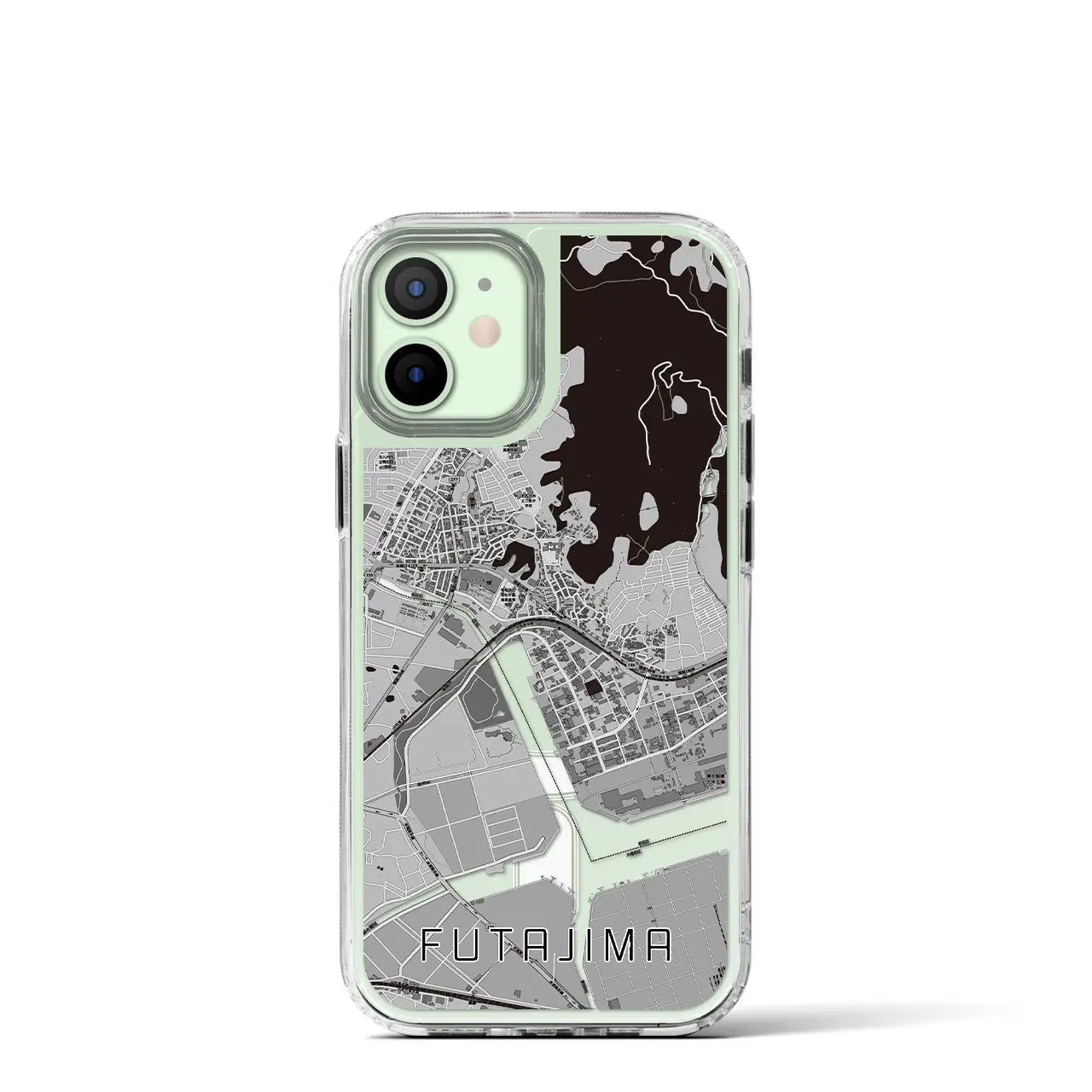 【二島(福岡県)】地図柄iPhoneケース(MagSafeタイプ)