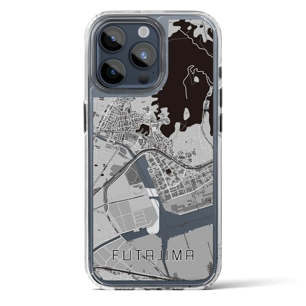 【二島(福岡県)】地図柄iPhoneケース(MagSafeタイプ)