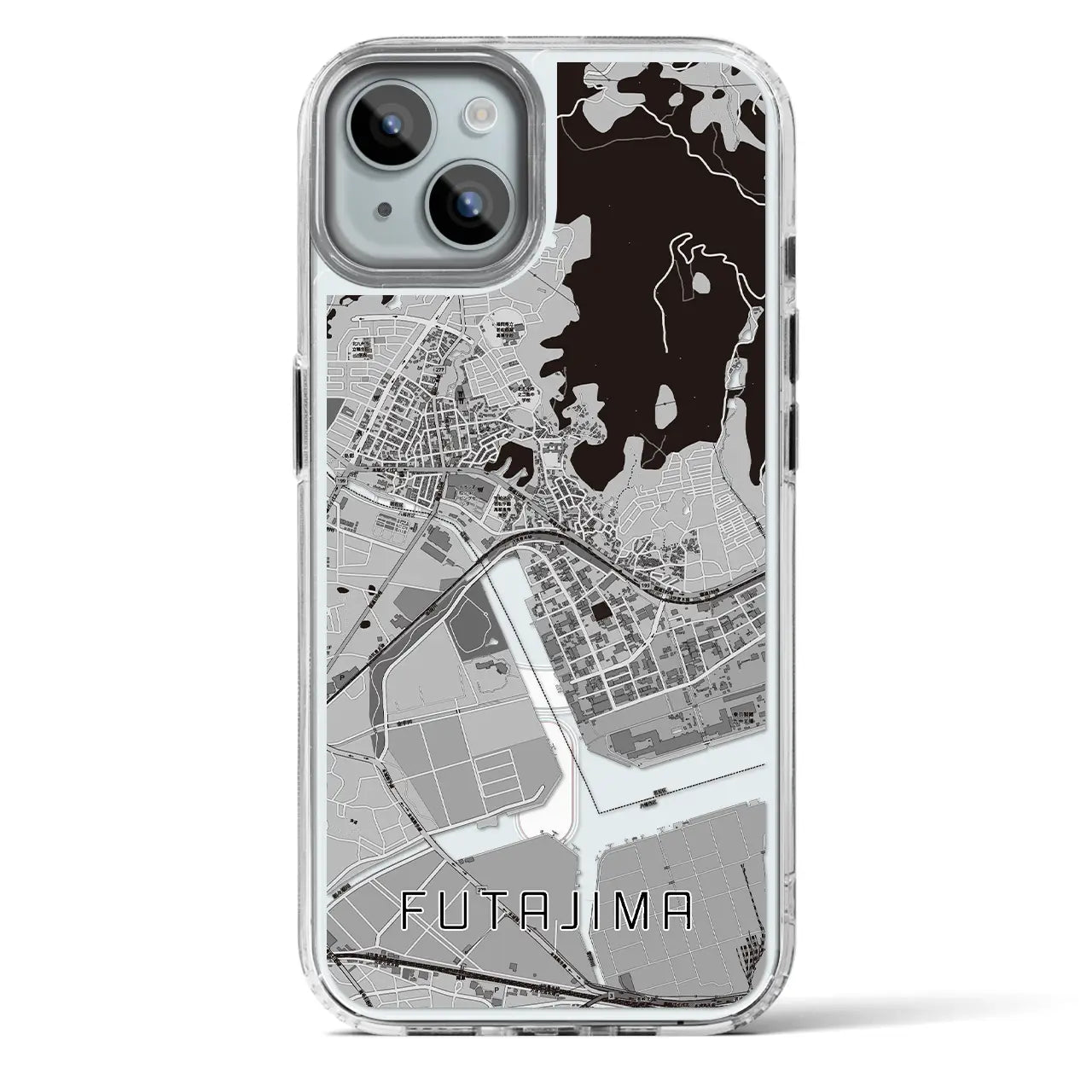 【二島(福岡県)】地図柄iPhoneケース(MagSafeタイプ)