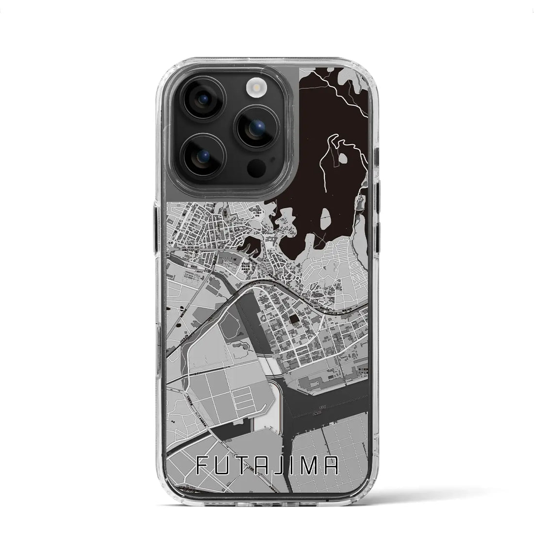 【二島(福岡県)】地図柄iPhoneケース(MagSafeタイプ)