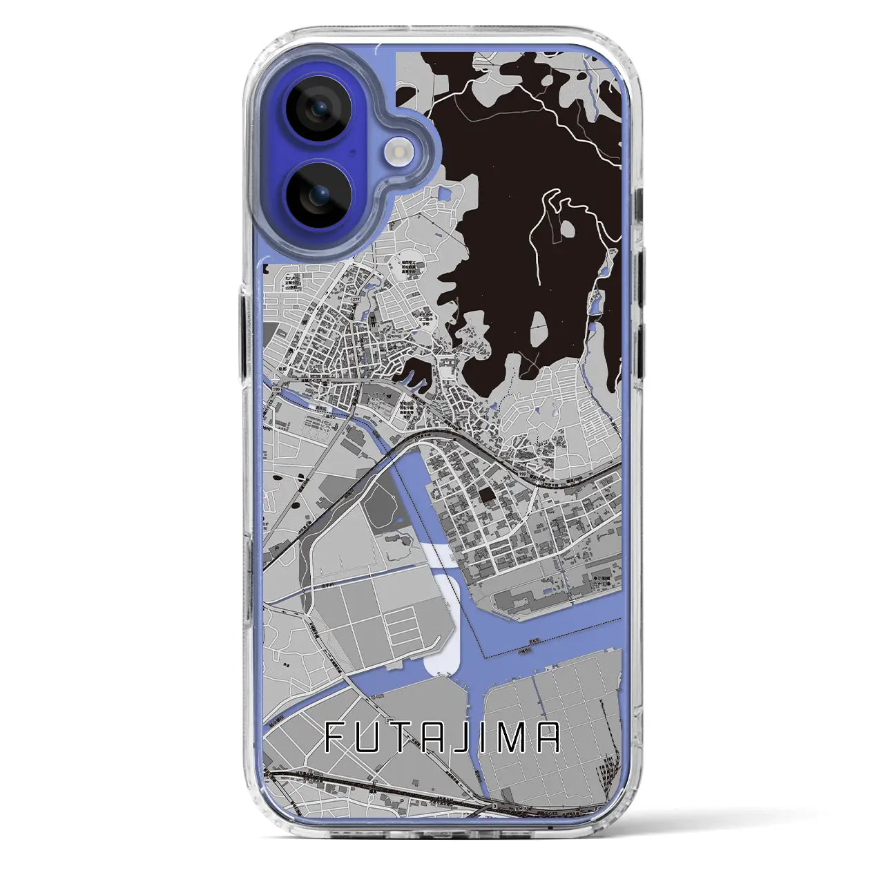 【二島(福岡県)】地図柄iPhoneケース(MagSafeタイプ)