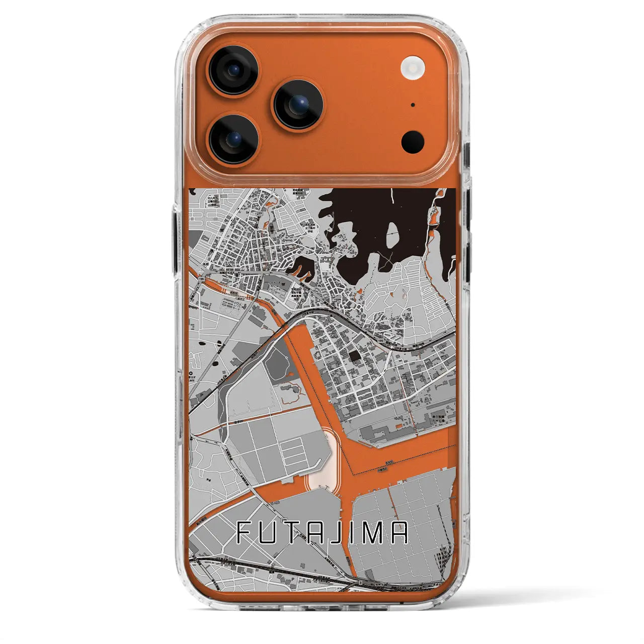 【二島(福岡県)】地図柄iPhoneケース(MagSafeタイプ)