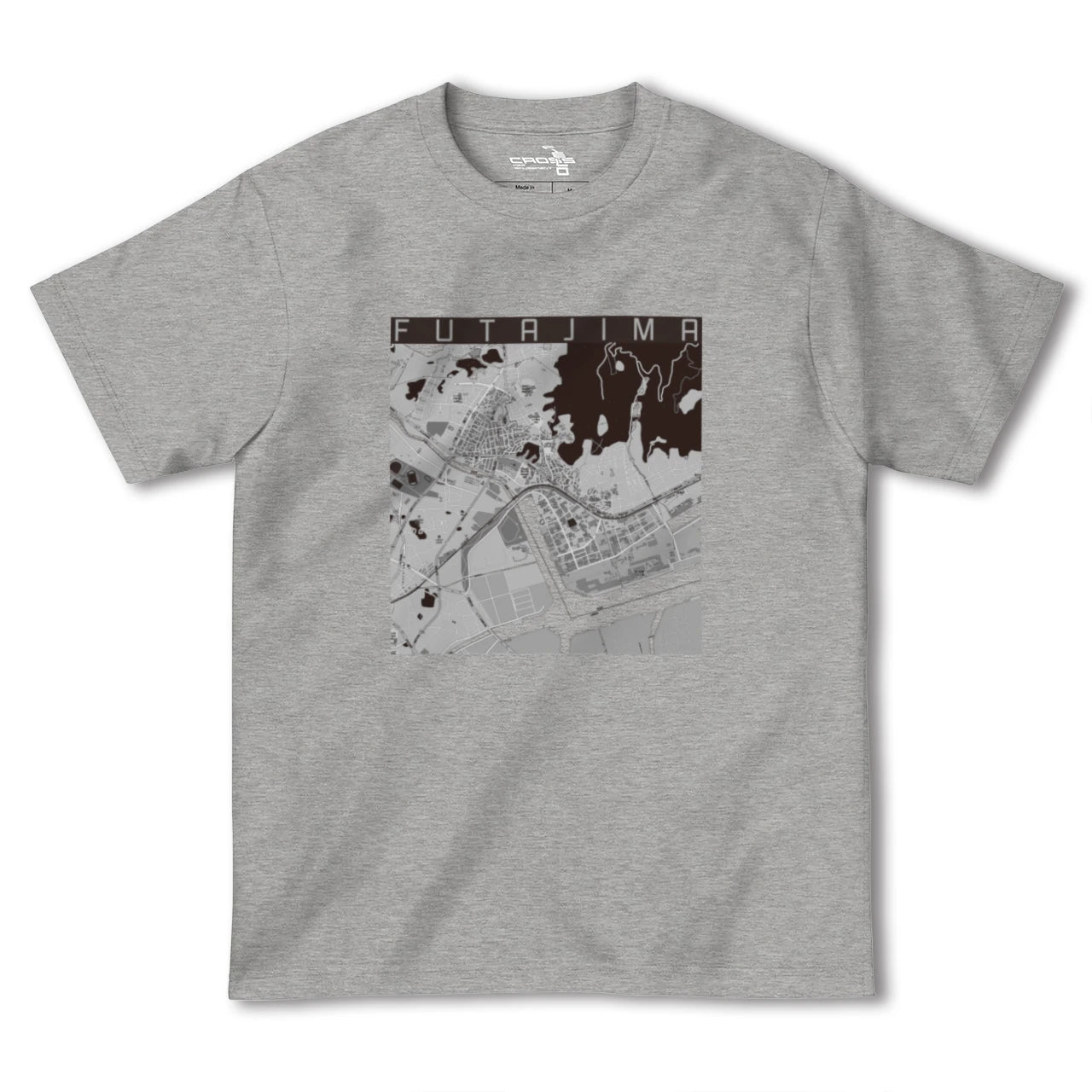 【二島(福岡県)】地図柄ヘビーウェイトTシャツ