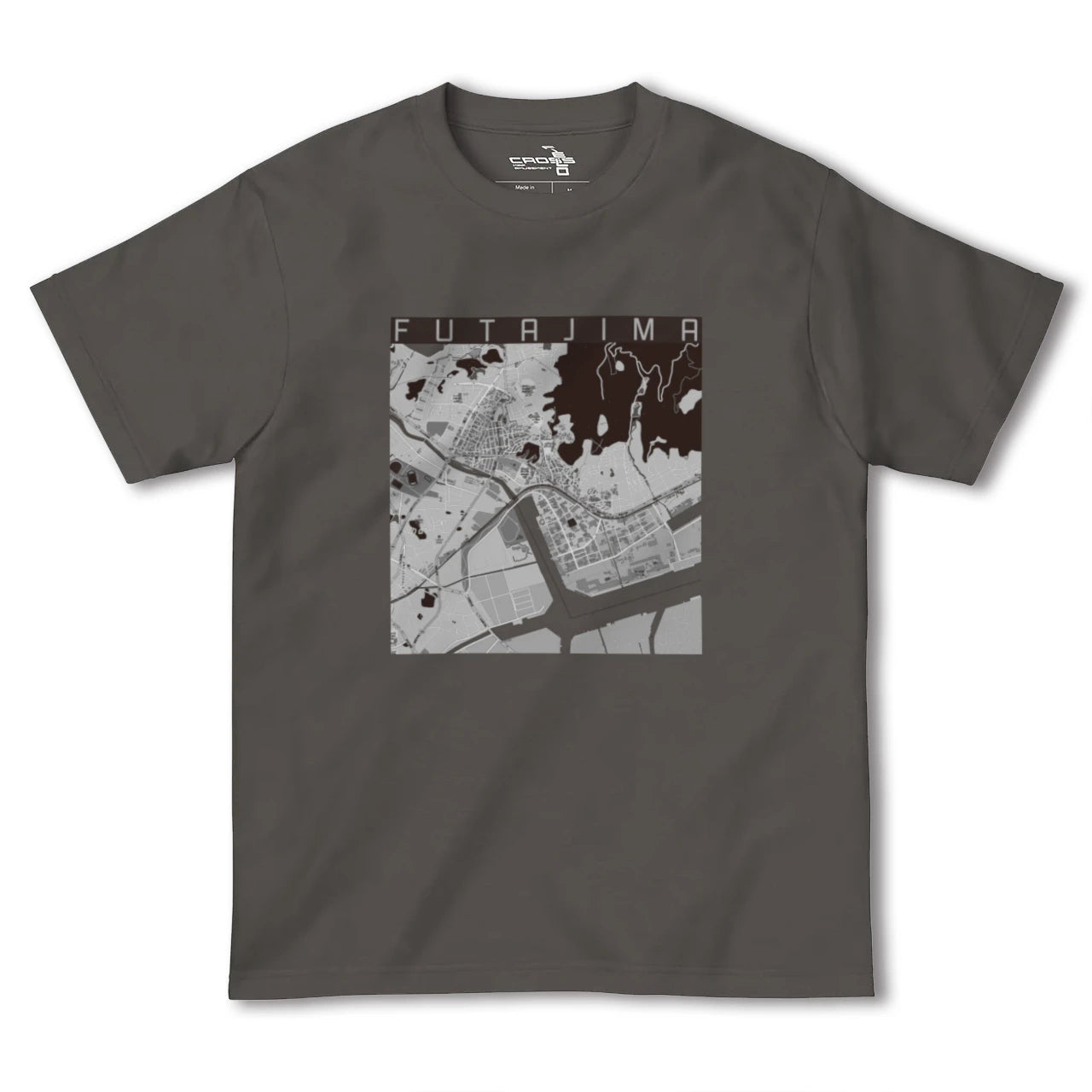【二島(福岡県)】地図柄ヘビーウェイトTシャツ