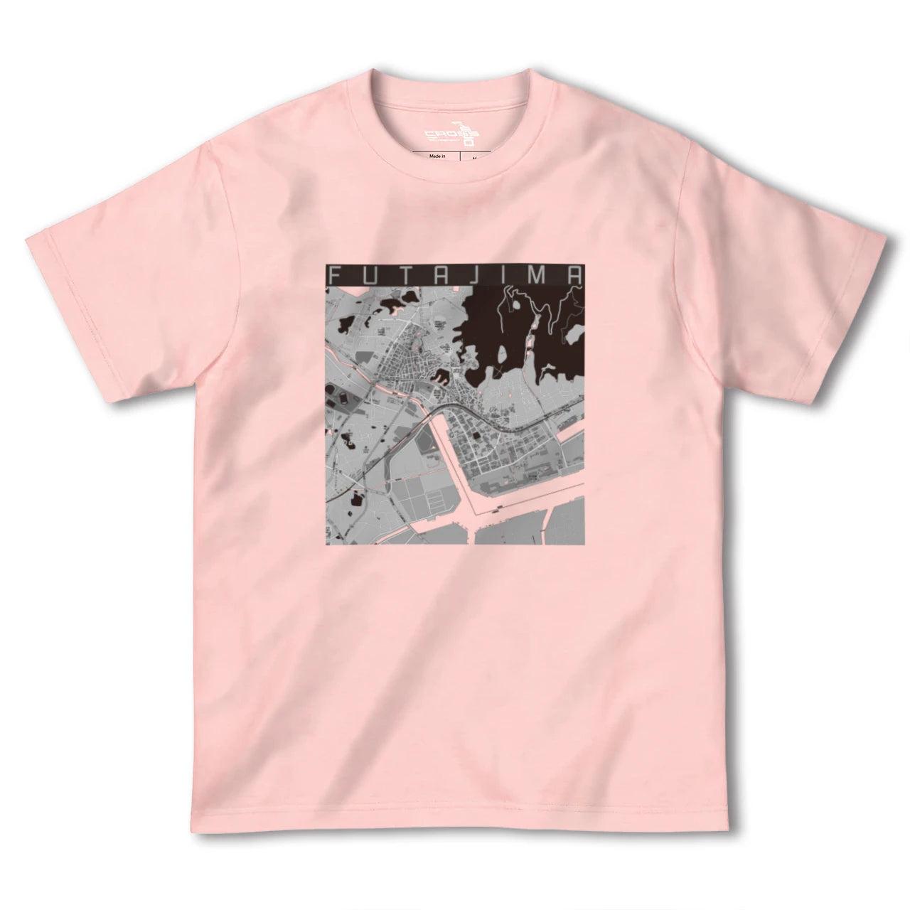【二島(福岡県)】地図柄ヘビーウェイトTシャツ
